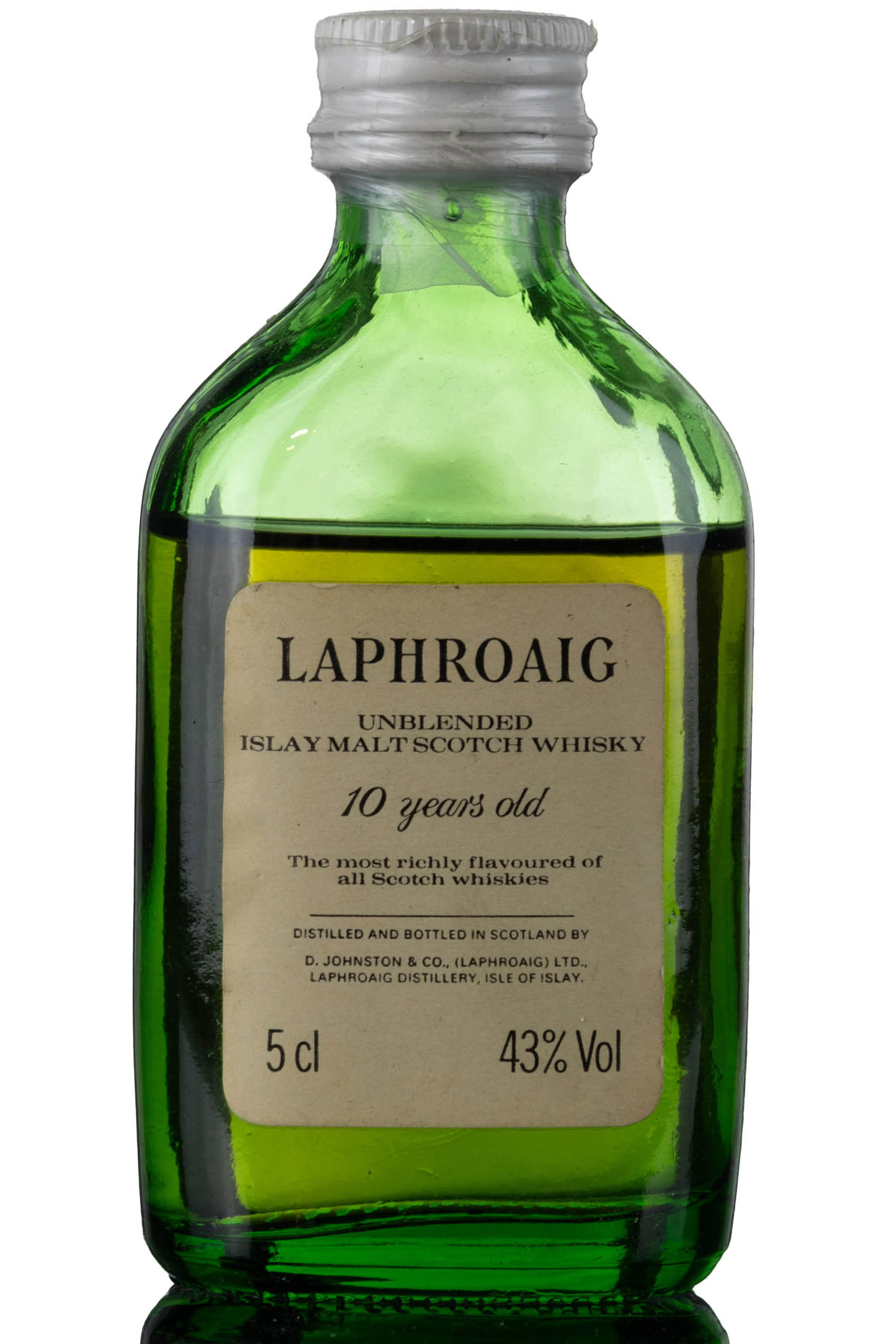 Laphroaig 10 Year Old - Unblended - Early 1980s - Miniature