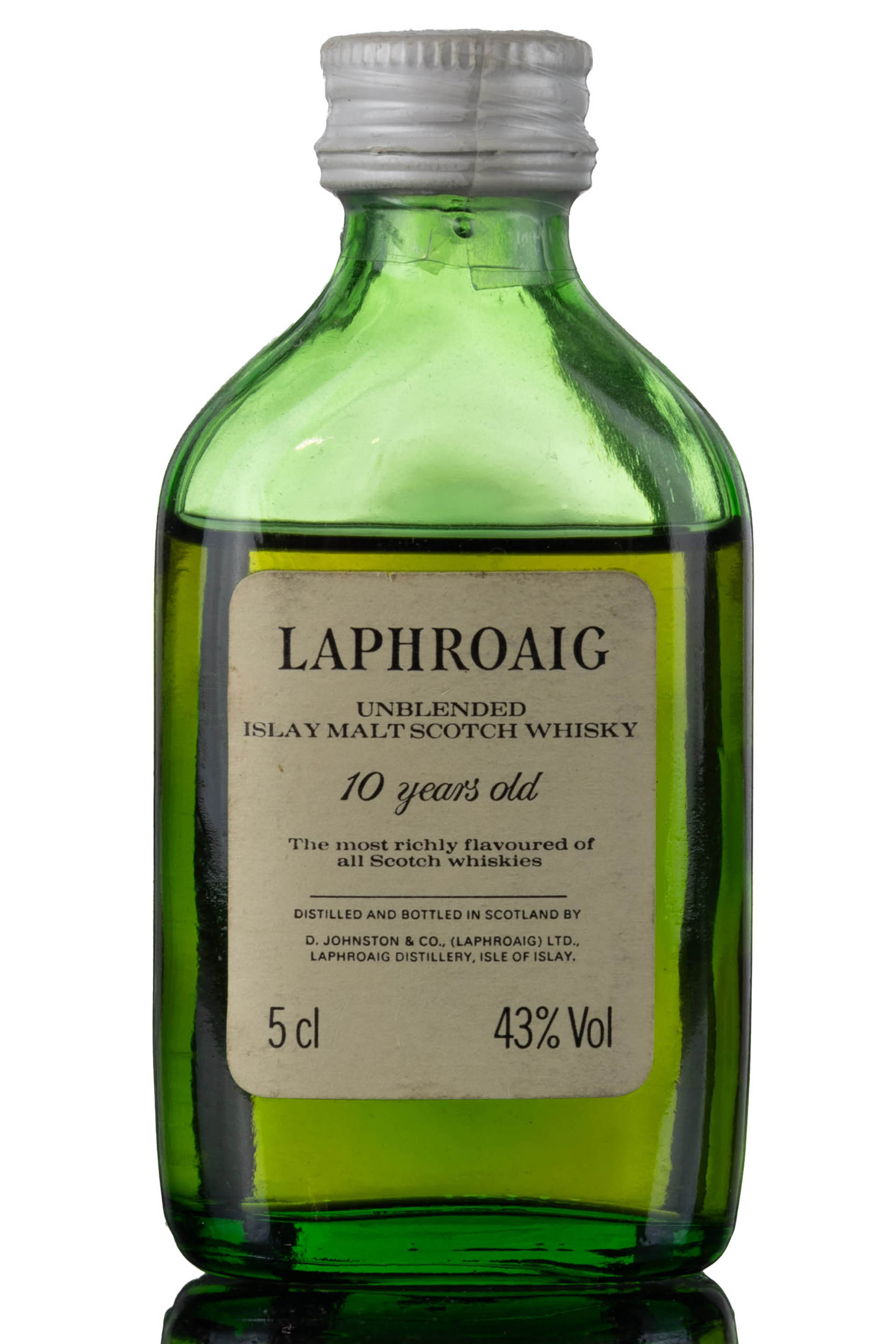 Laphroaig 10 Year Old - Unblended - Early 1980s - Miniature