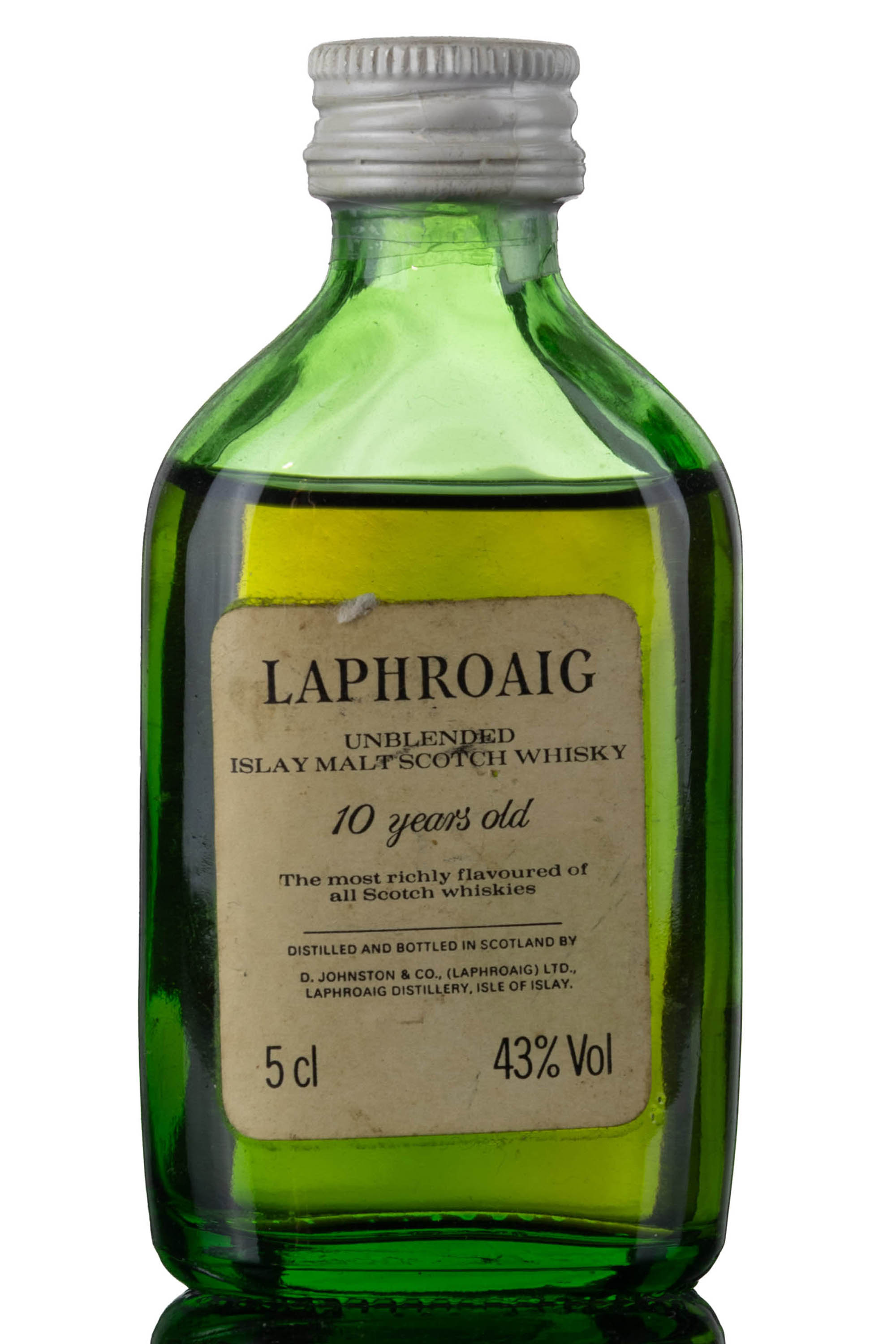 Laphroaig 10 Year Old - Unblended - Early 1980s - Miniature