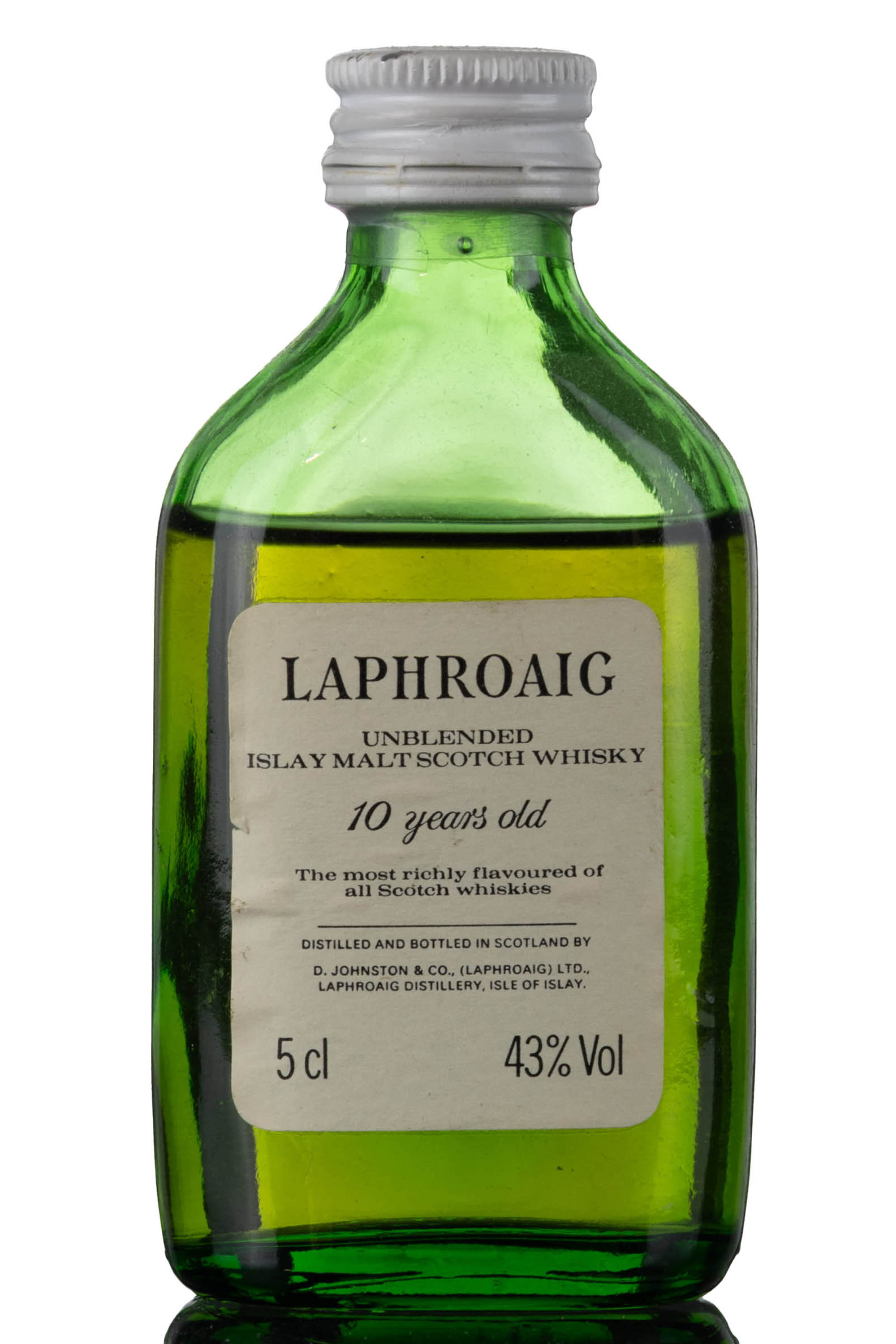 Laphroaig 10 Year Old - Unblended - Early 1980s - Miniature