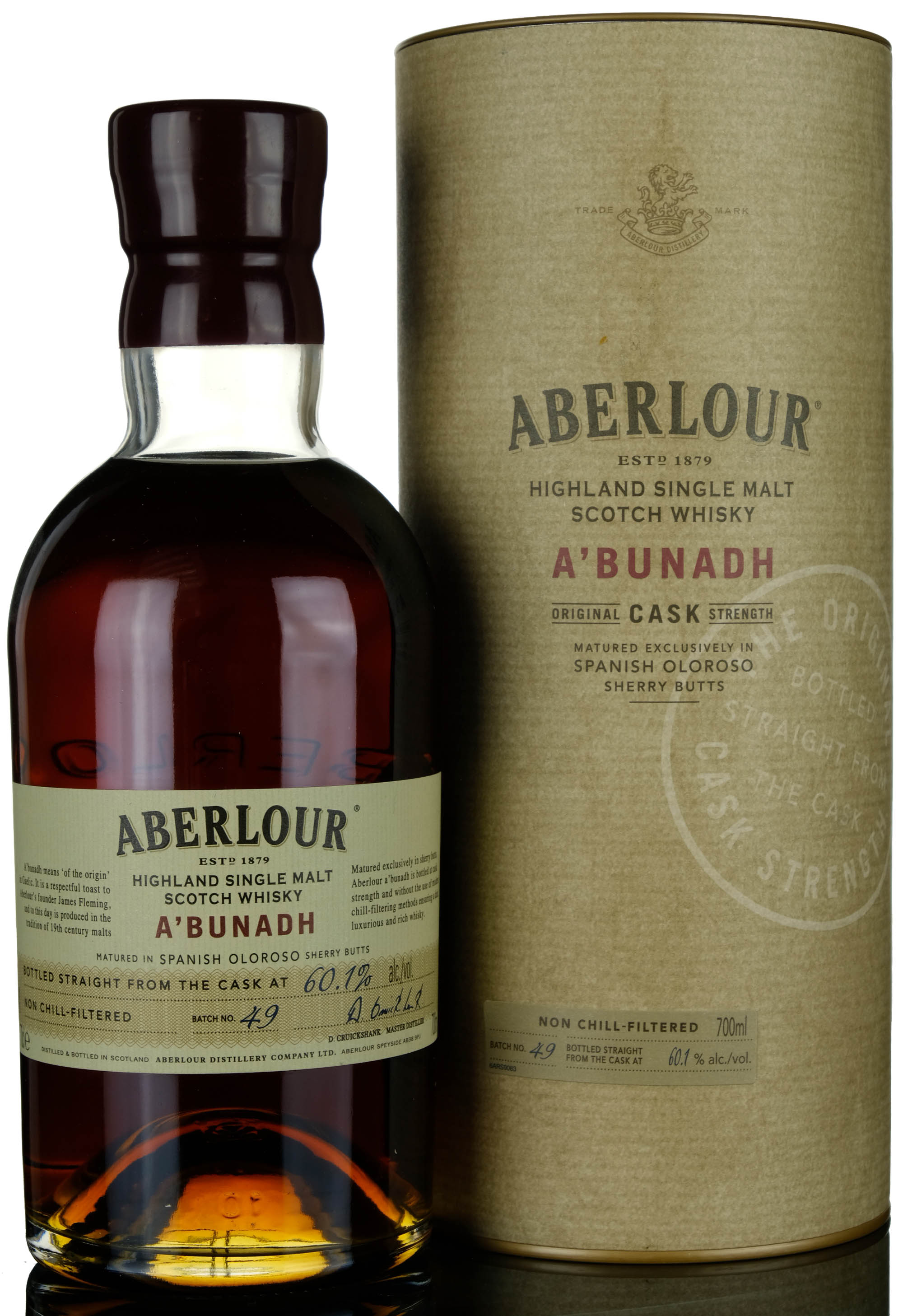 Aberlour A'Bunadh Batch No. 49, First Fill Oloroso Sherry Cask, 2014, 60.1% whisky bottle
