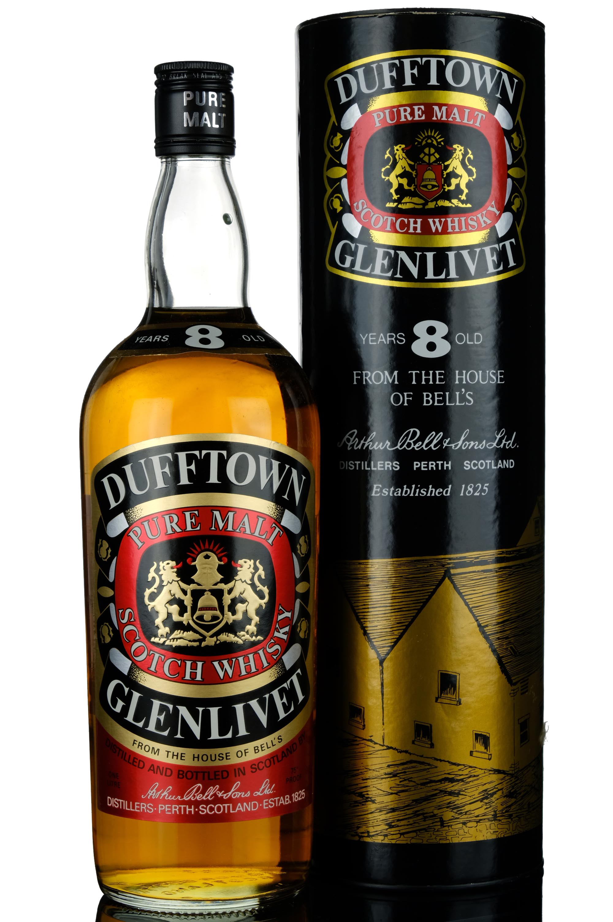 Dufftown-Glenlivet Pure Malt 8 Year Old, 37.5% whisky bottle