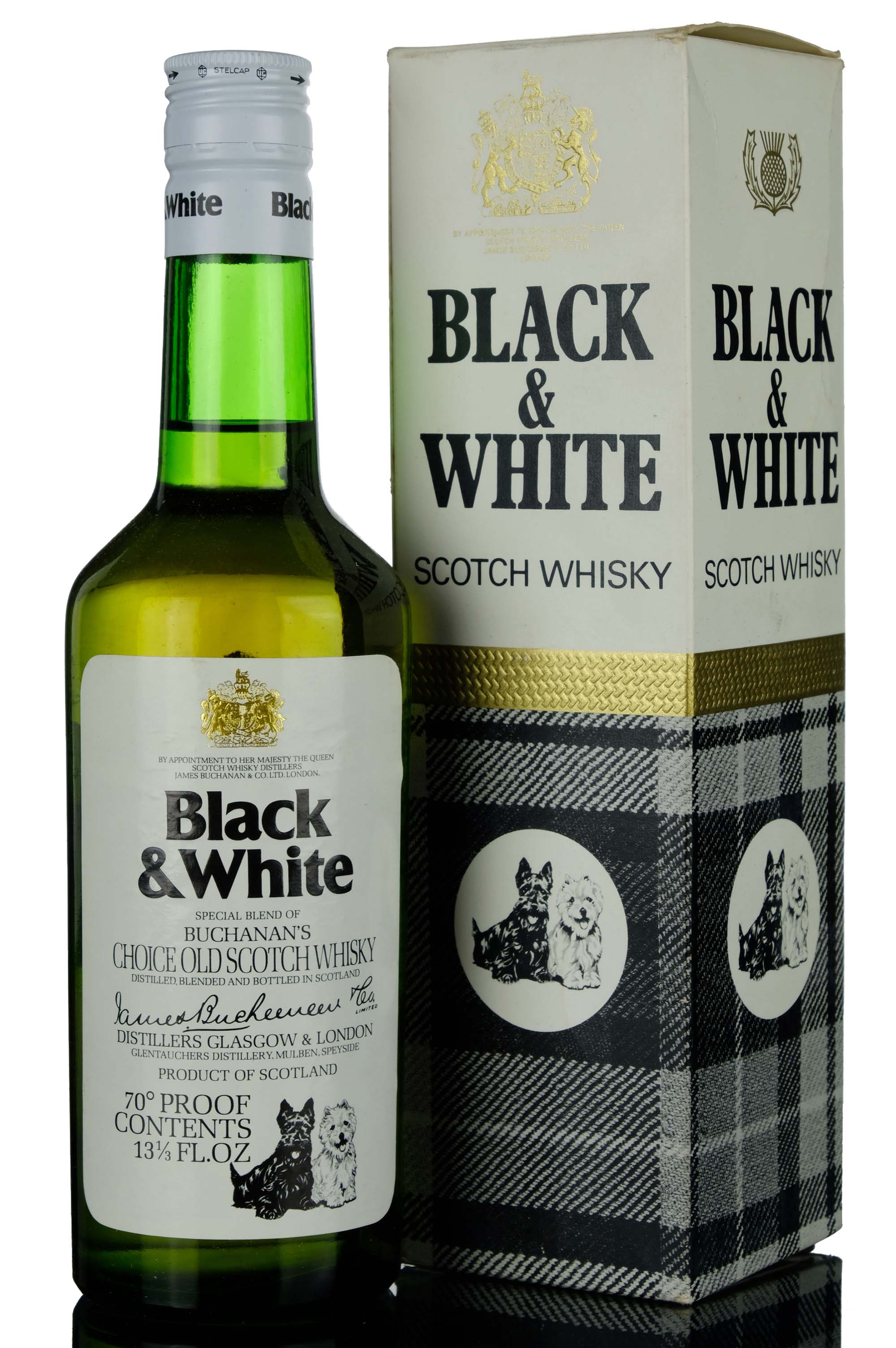 Buchanans Black & White - Late 1970s - Half Bottle