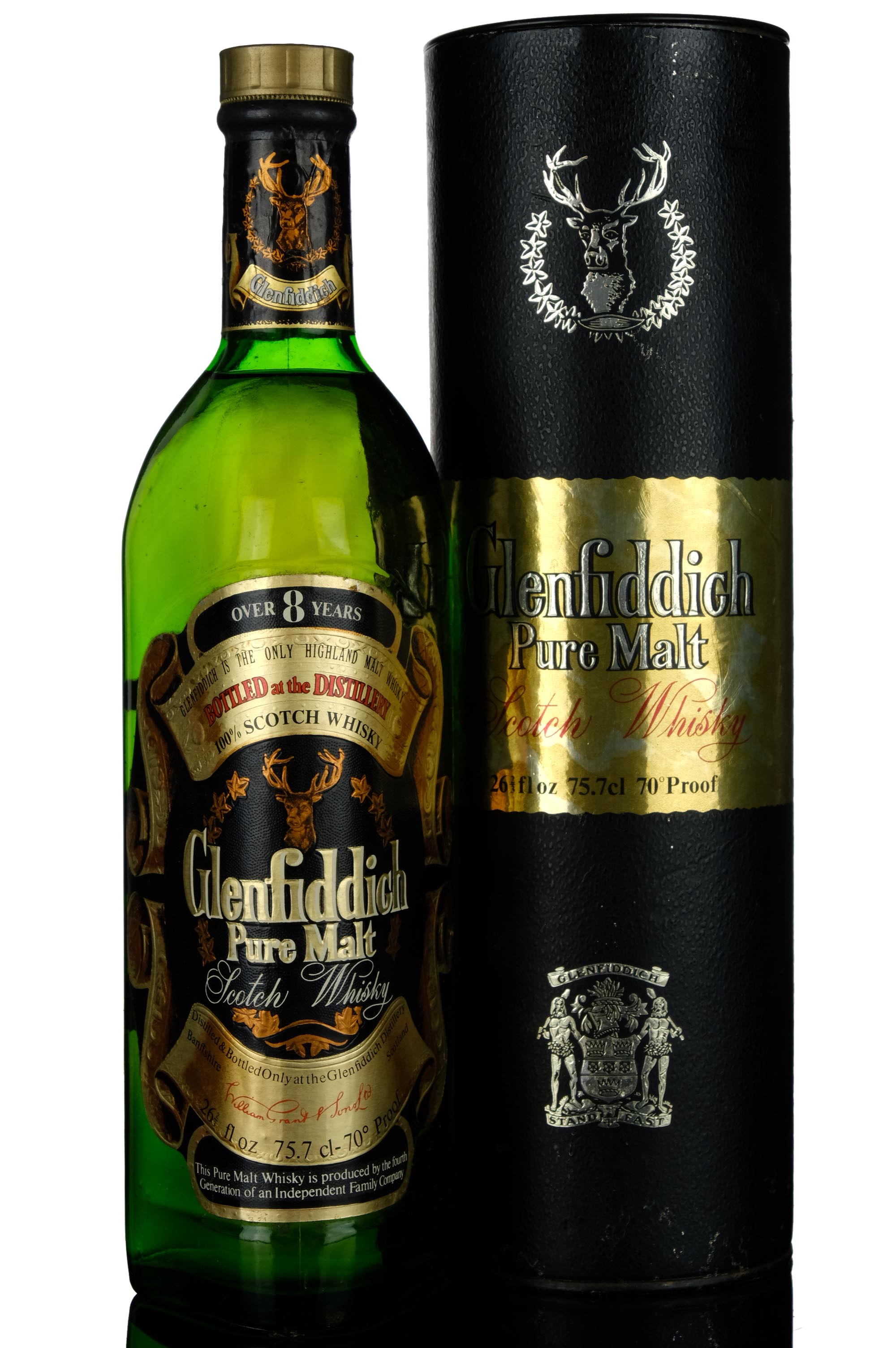 Glenfiddich Pure Malt 8 Year Old, Bourbon Cask, 40% whisky bottle