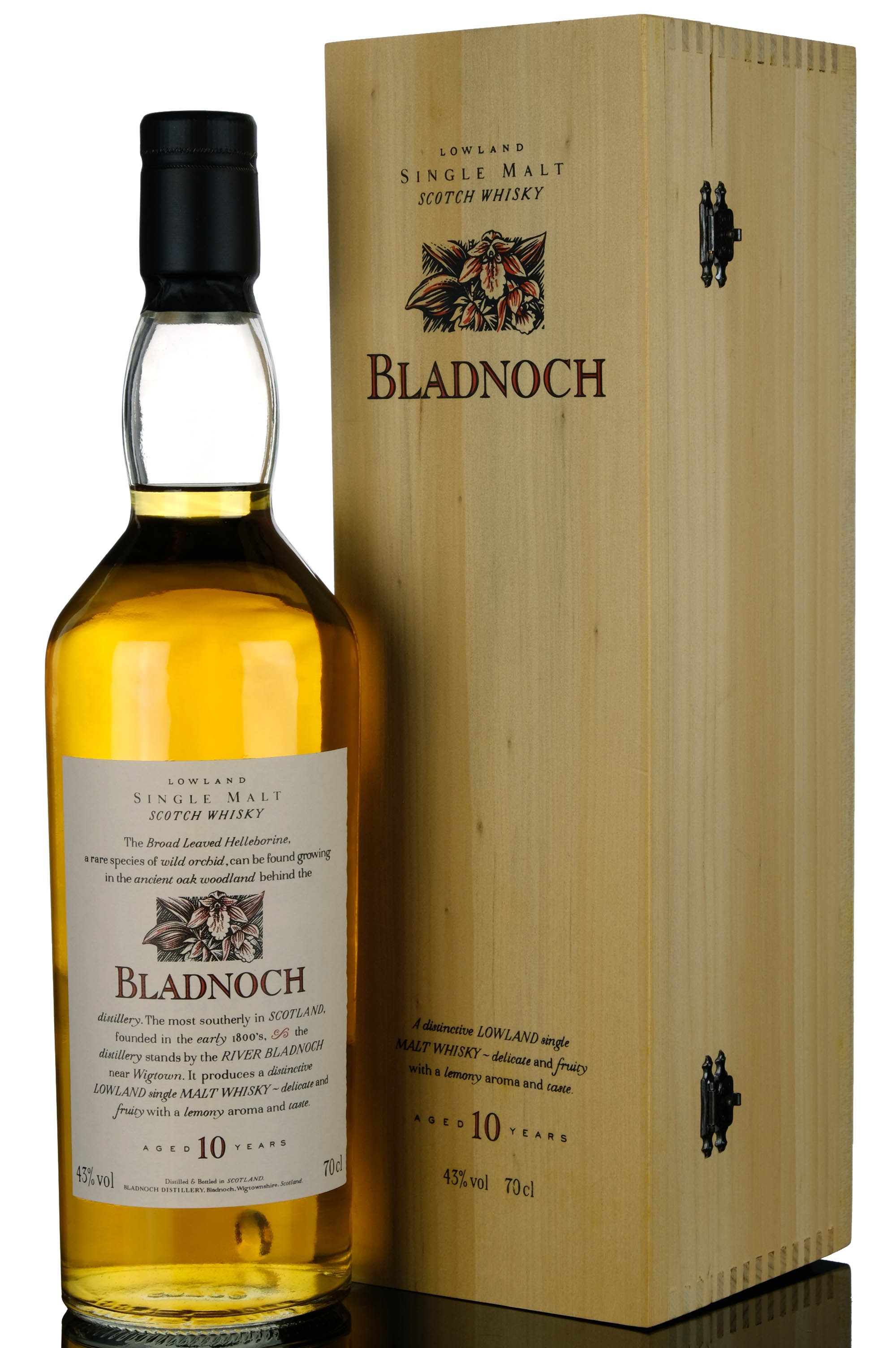 Bladnoch Flora & Fauna 10 Year Old, 1991, 43% whisky bottle