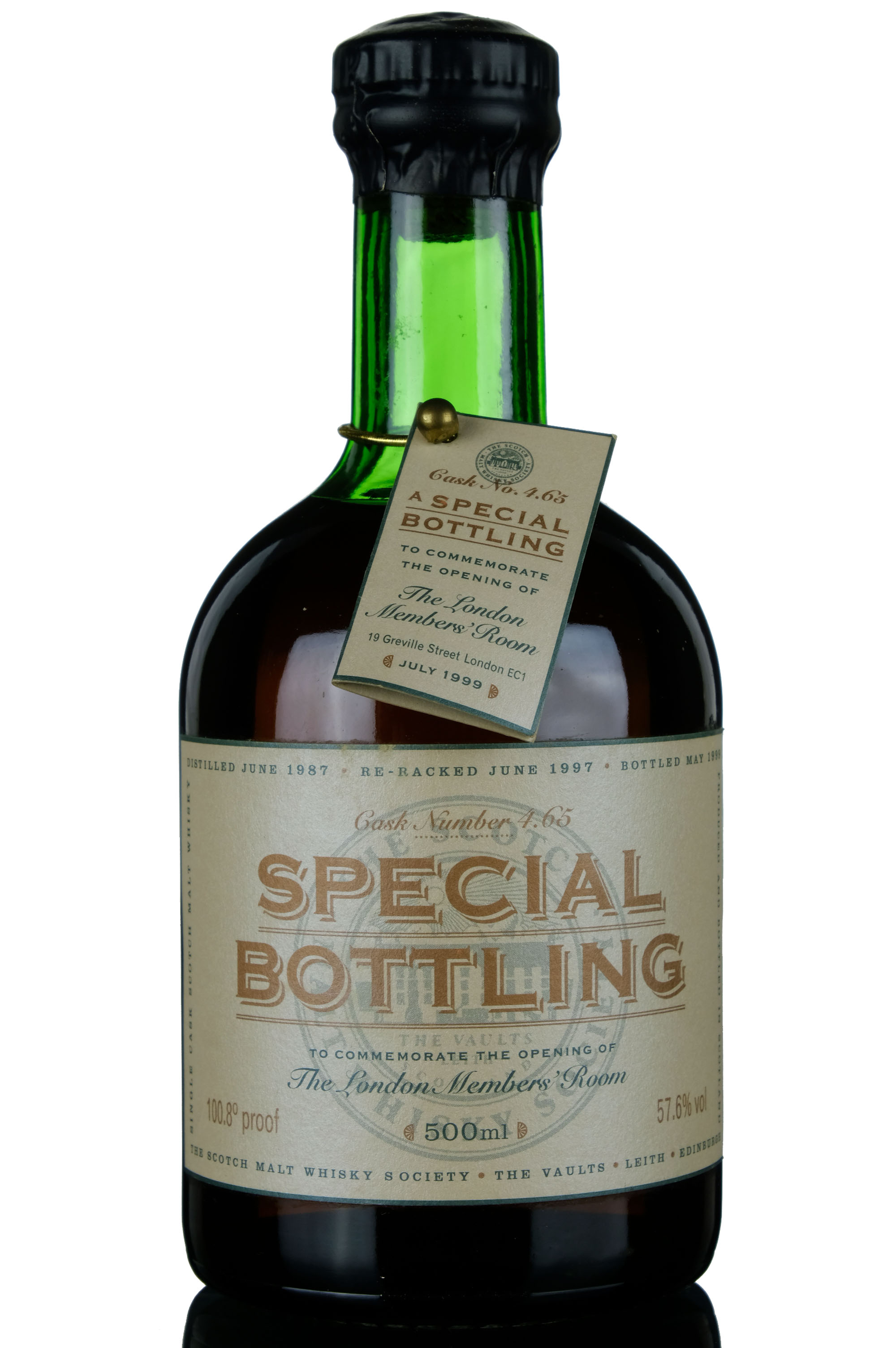Highland Park Special Bottling 11 Year Old, Cask #4.65, 1987, The Scotch Malt Whisky Society, 57.6% whisky bottle