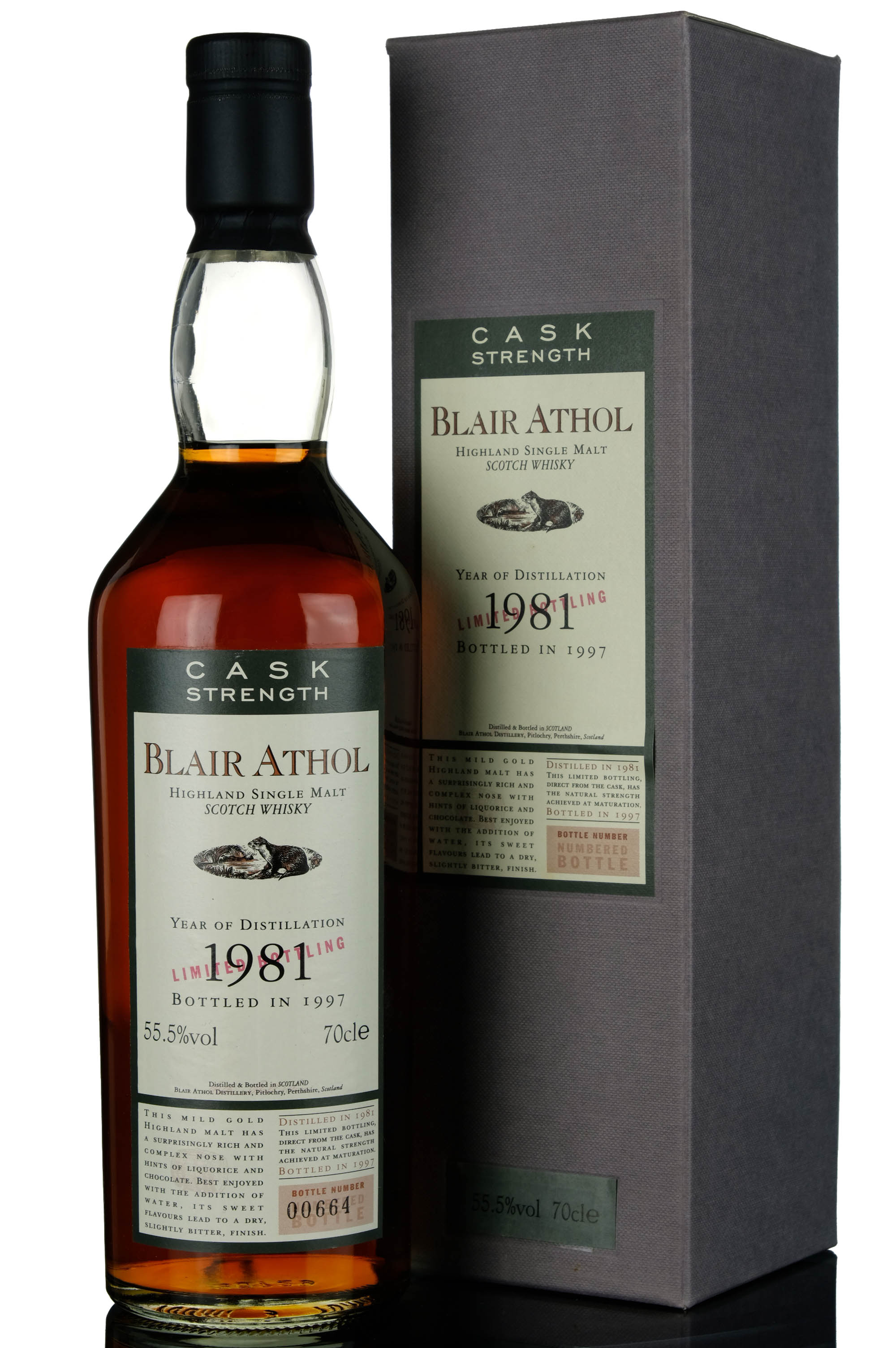 Blair Athol Flora & Fauna Cask Strength 16 Year Old, Sherry Cask, 1997, 55.5% whisky bottle
