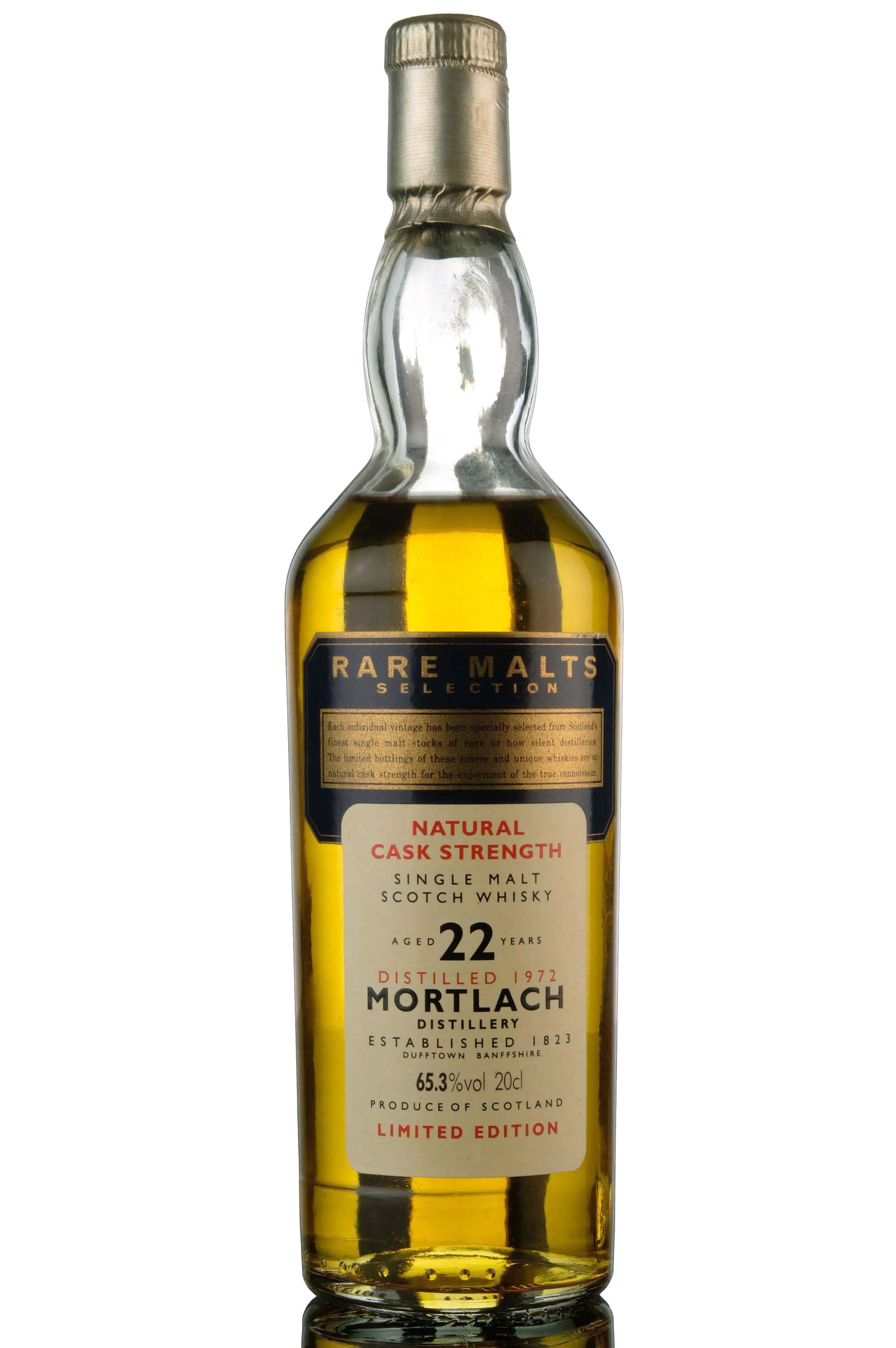 Mortlach 1972 - 22 Year Old - Rare Malts 65.3% - Quarter Bottle