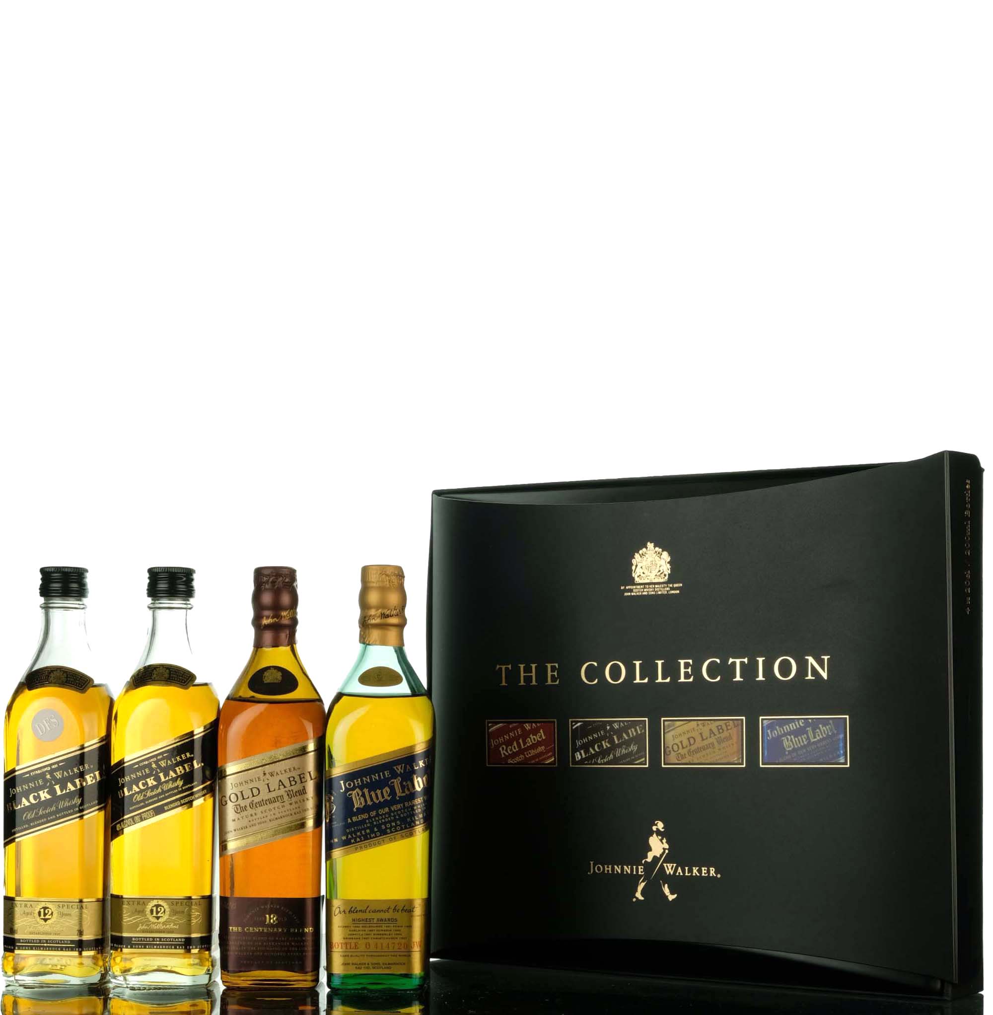 Johnnie Walker Quarter Bottle Box Set - Black Label - Gold Label - Blue Label