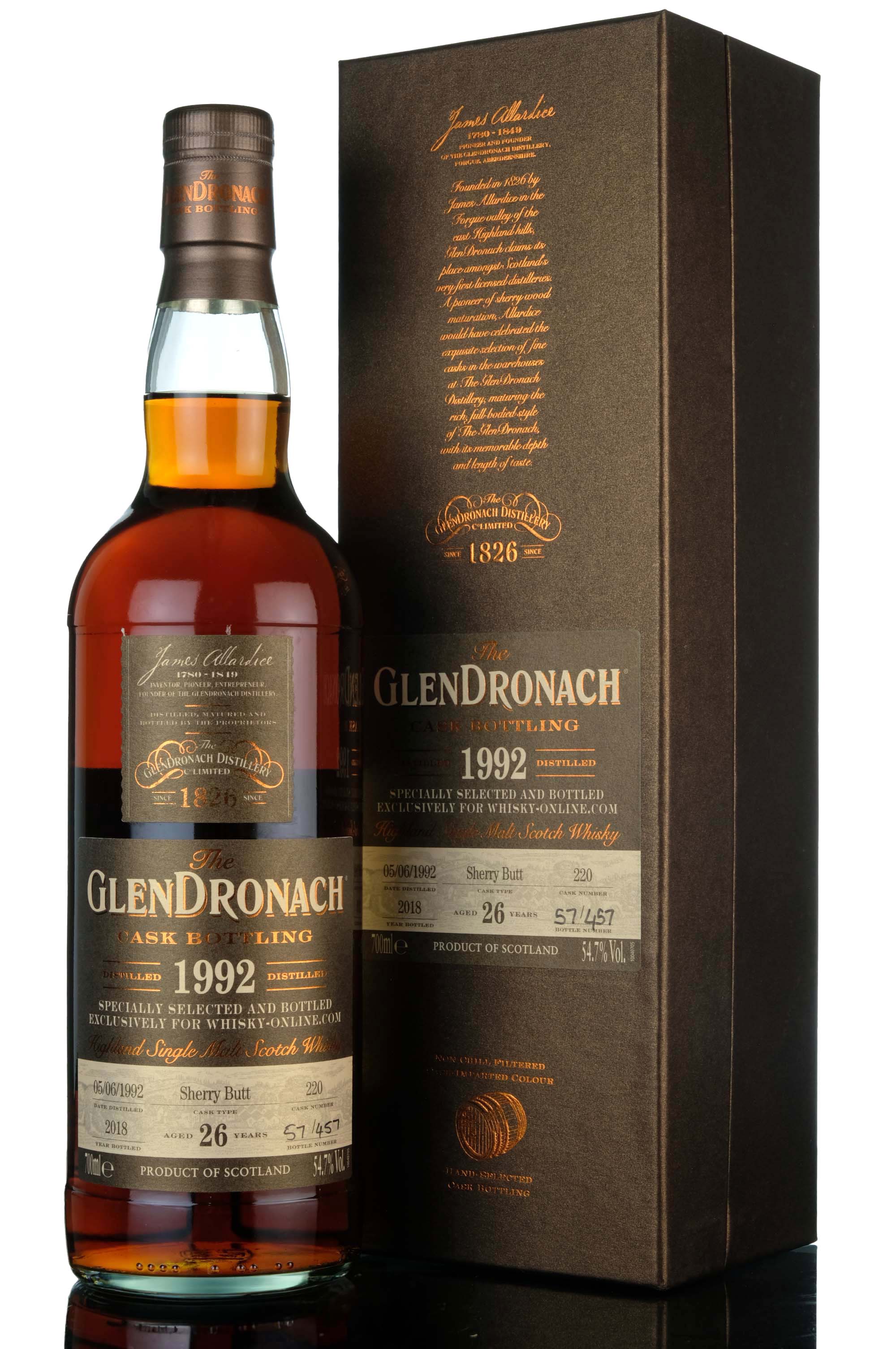 Glendronach 1992-2018 - 26 Year Old - Single Cask 220 - Whisky-Online Exclusive