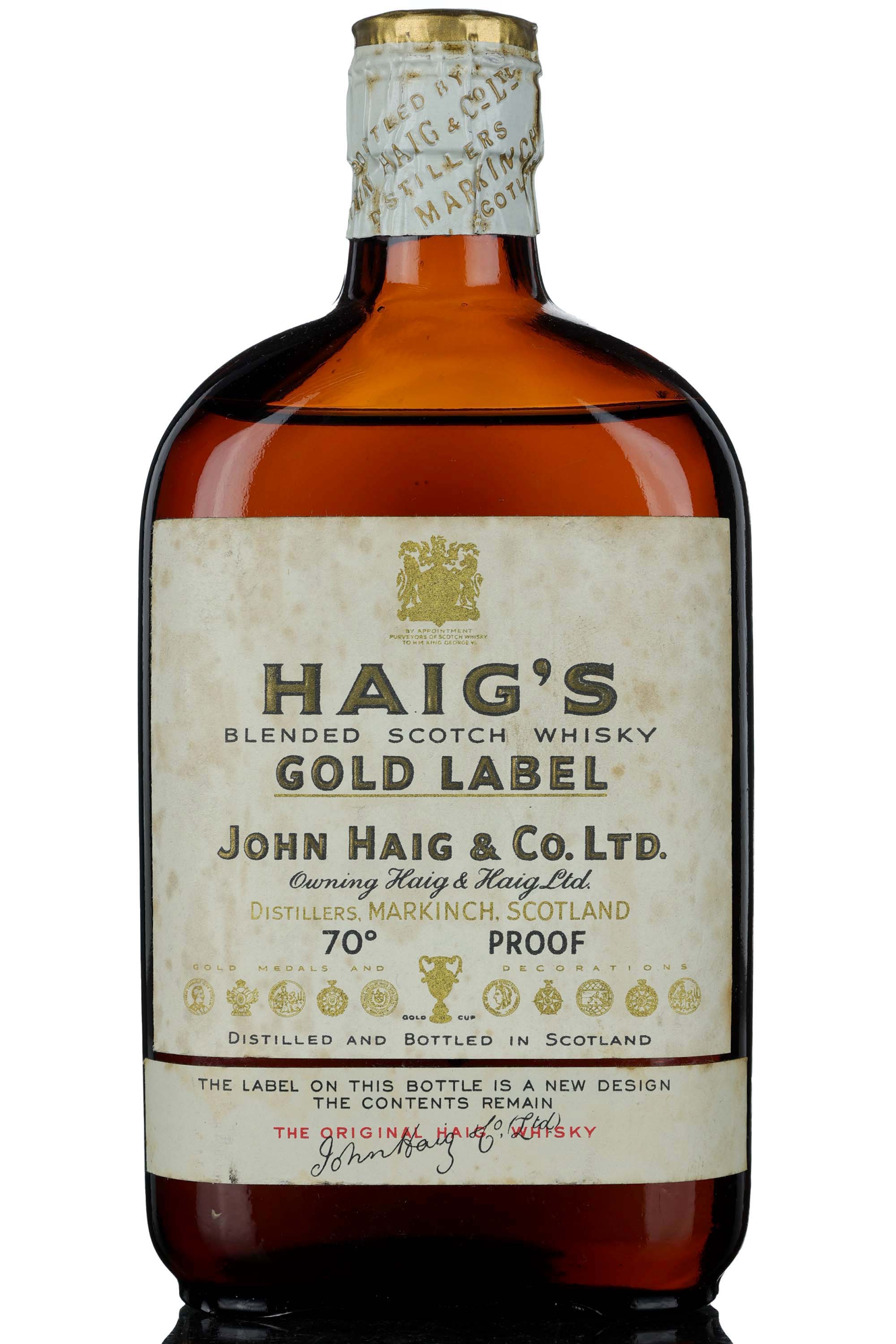 Haigs Gold Label - 1950s - Half Bottle