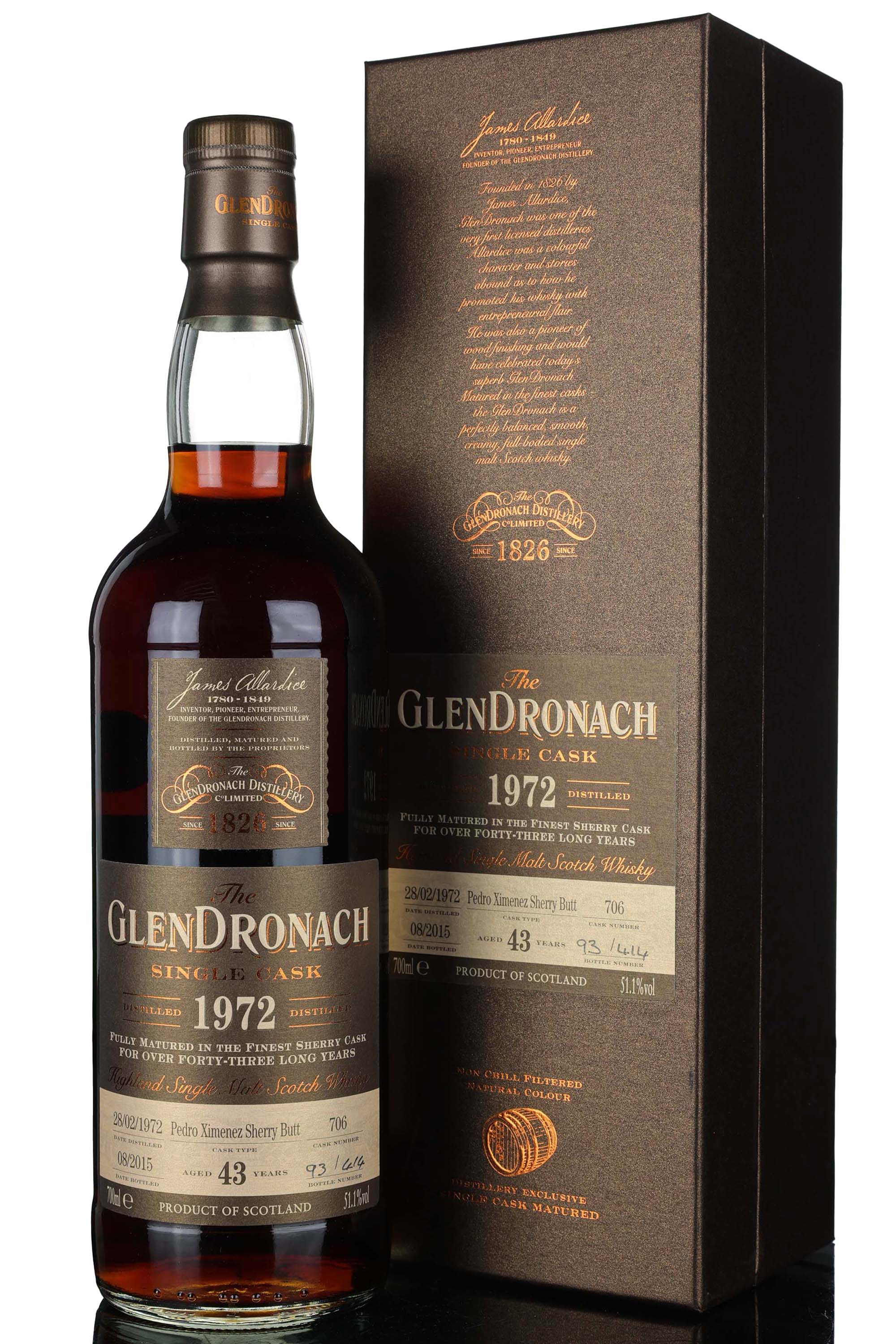 Glendronach 1972-2015 - 43 Year Old - Single Cask 706 - Batch 12