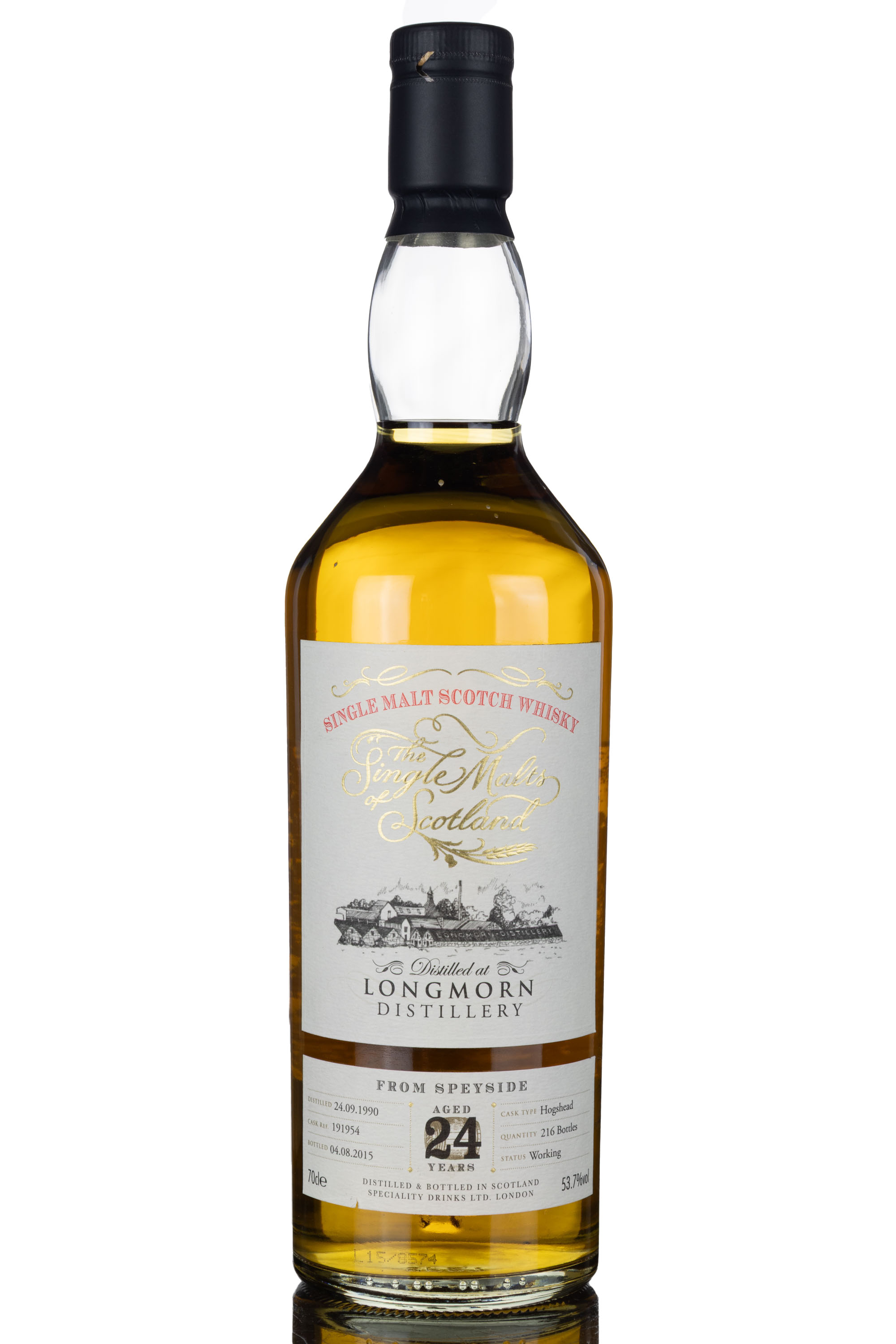 Longmorn 1990-2015 - 24 Year Old - Single Malts Of Scotland - Single Cask 191954