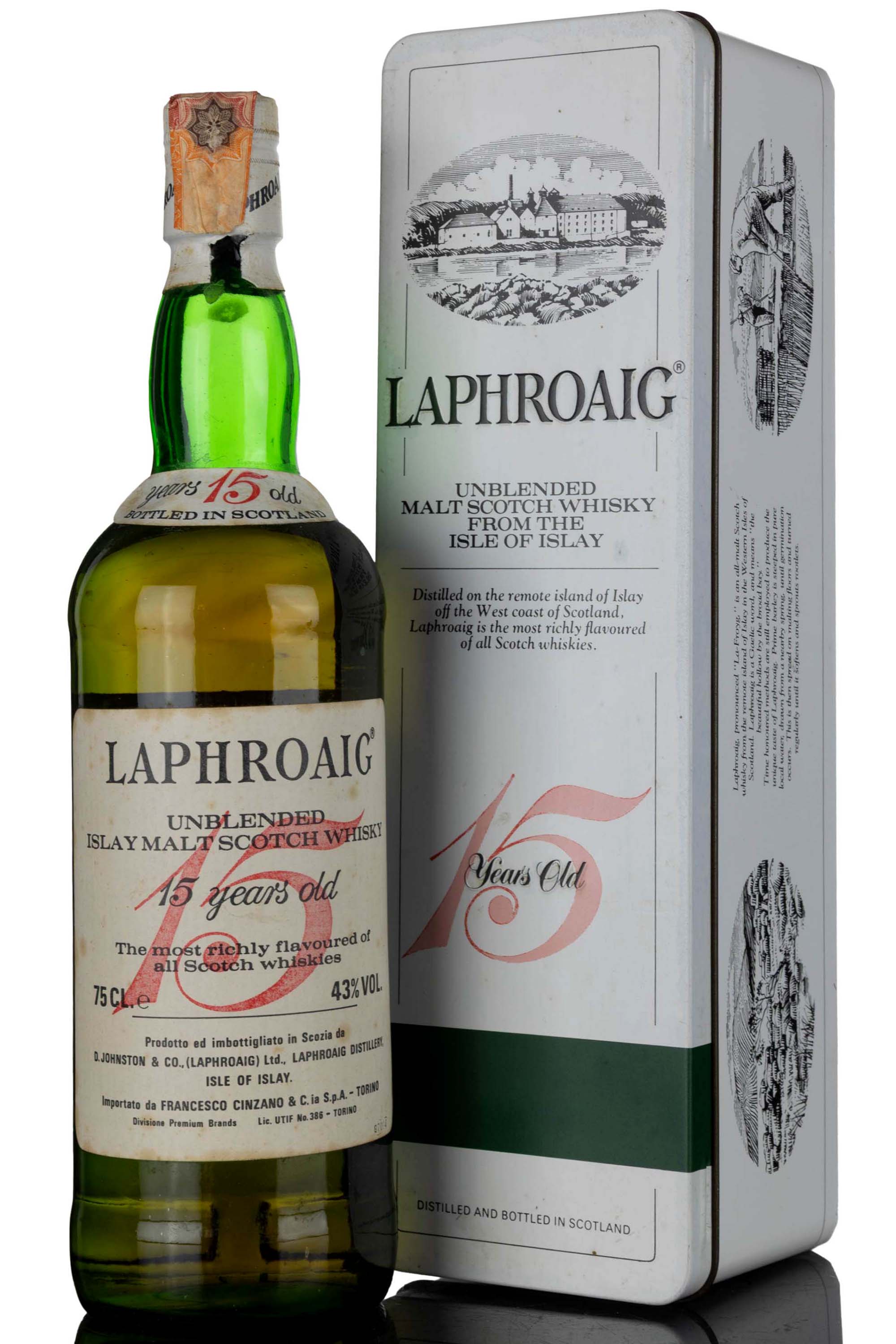 Laphroaig 15 Year Old - Unblended - 1987 Release - Francesco Cinzano Import