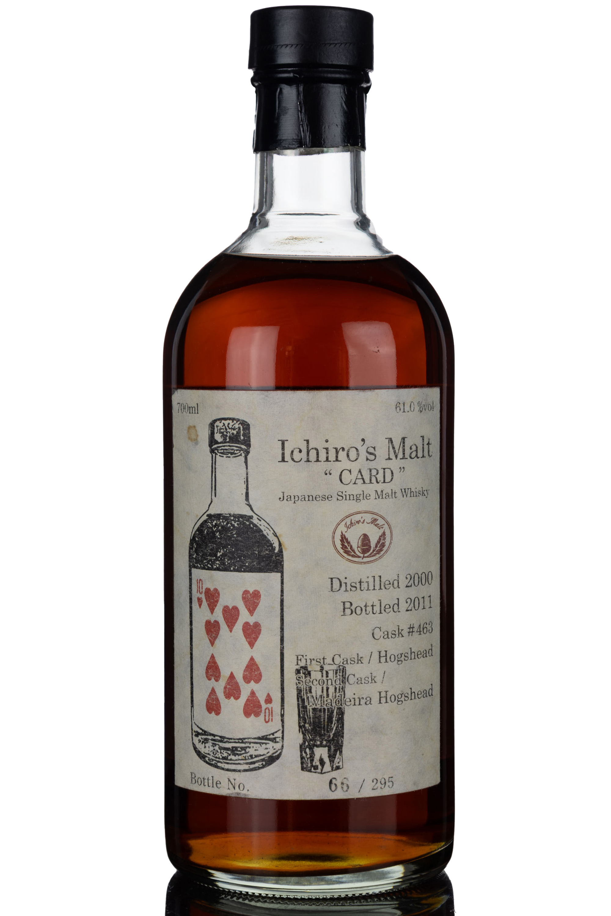 Hanyu 2000-2011 - Ichiros Card Series - Ten of Hearts - Single Cask 463