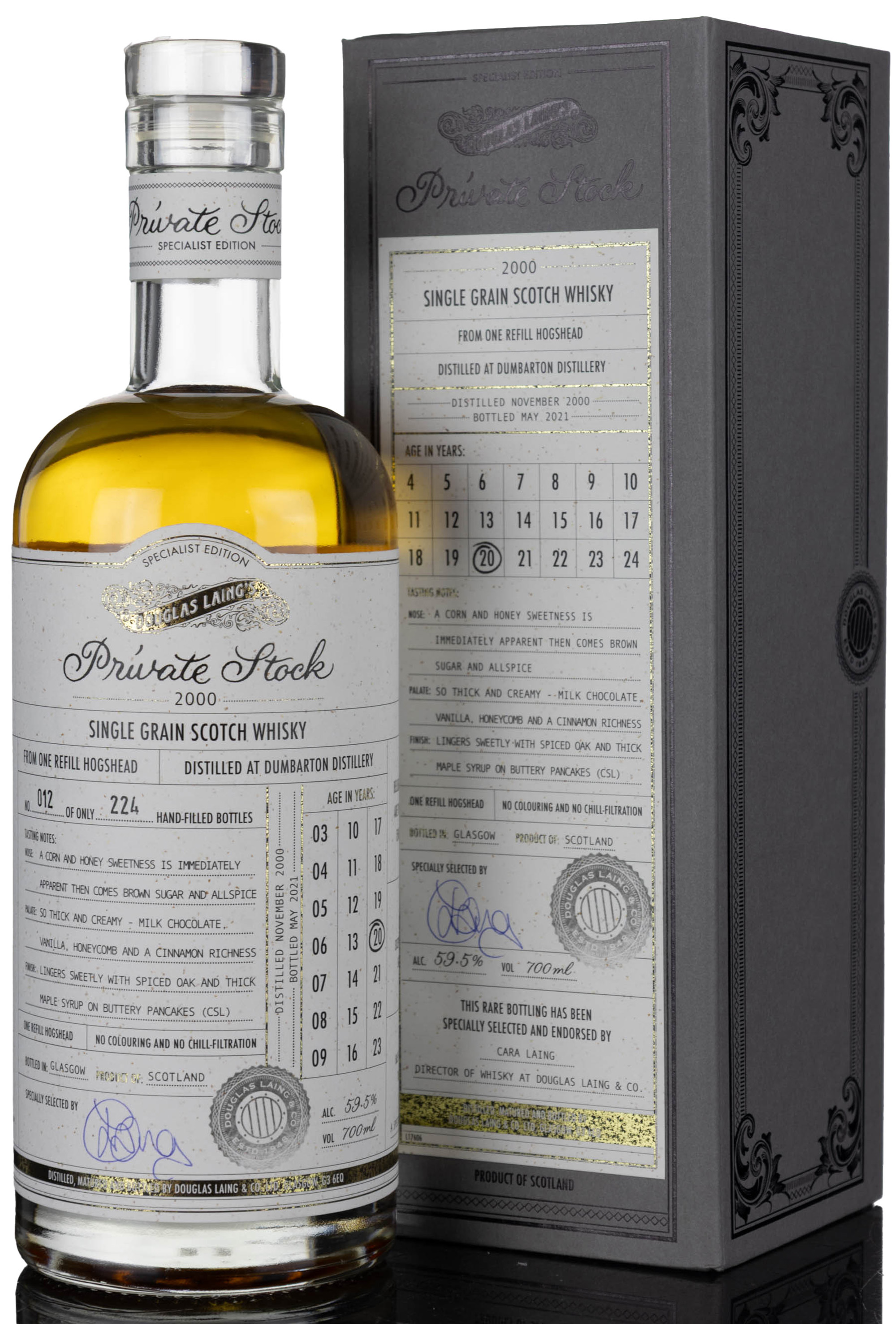Dumbarton 2000-2021 - 20 Year Old - Douglas Laing Private Stock - Single Cask