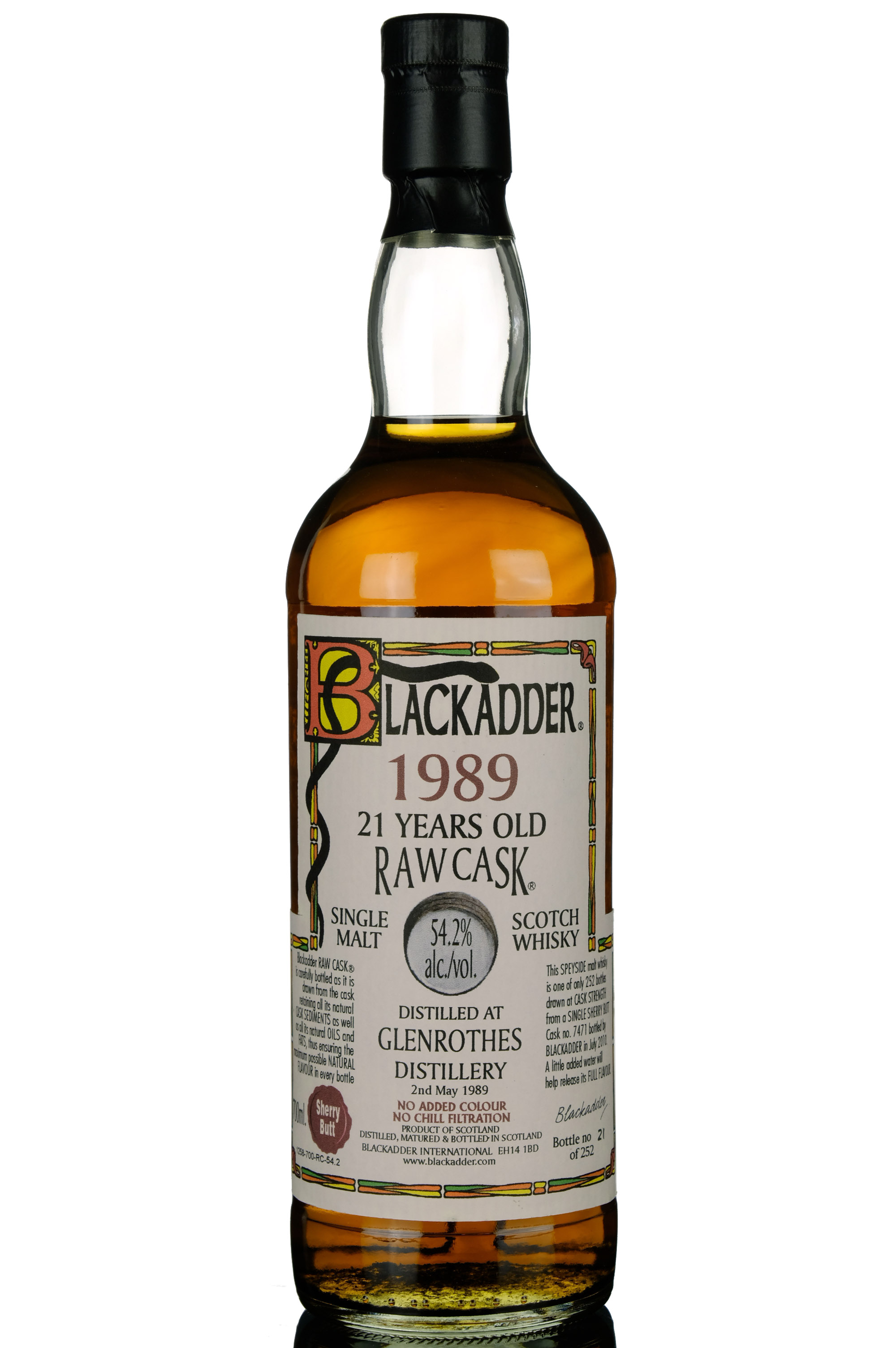 Glenrothes 1989-2010 - 21 Year Old - Blackadder Raw Cask - Single Cask 7471