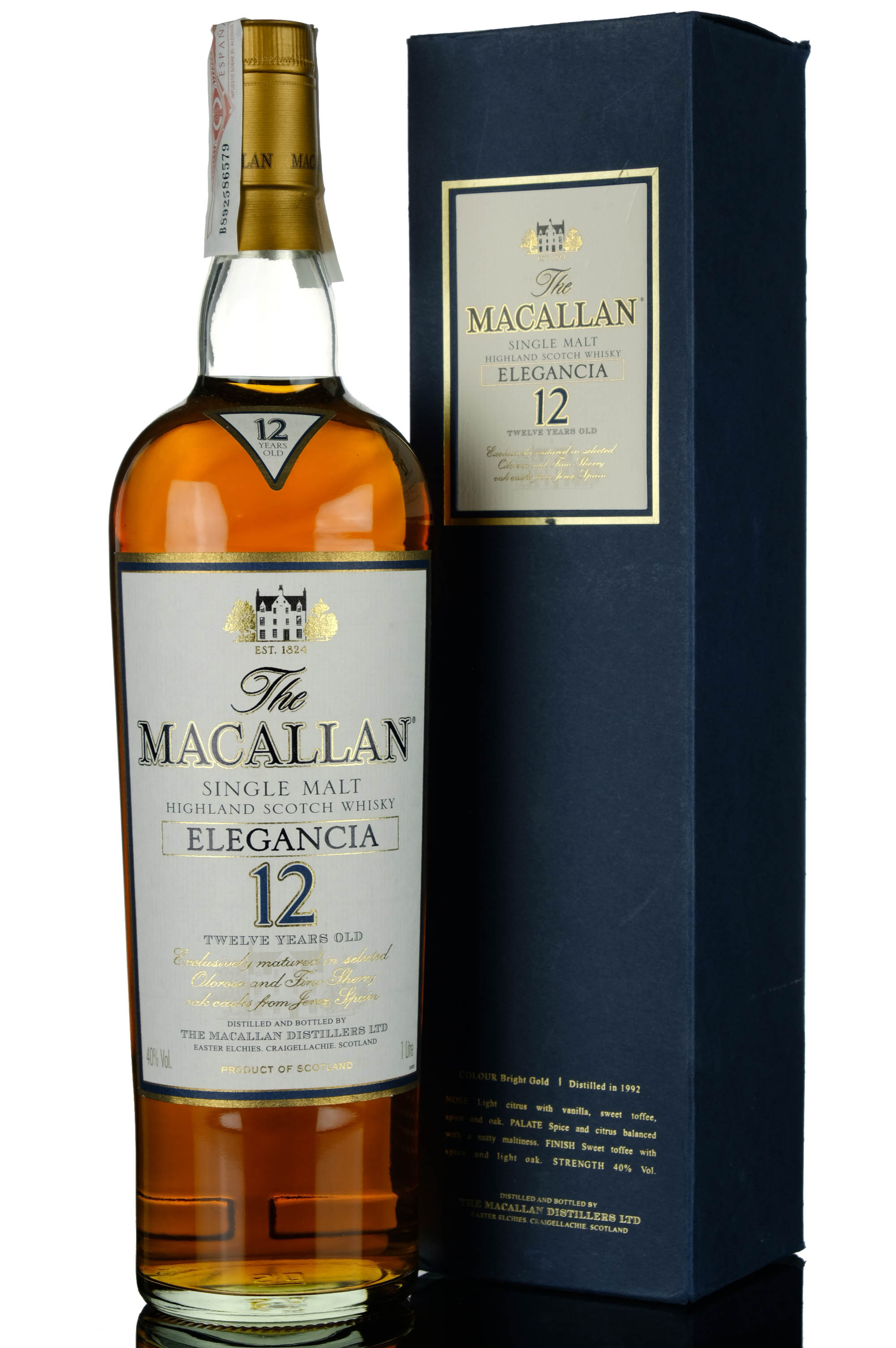 Macallan 12 Year Old - Elegancia - Mid 2000s - 1 Litre