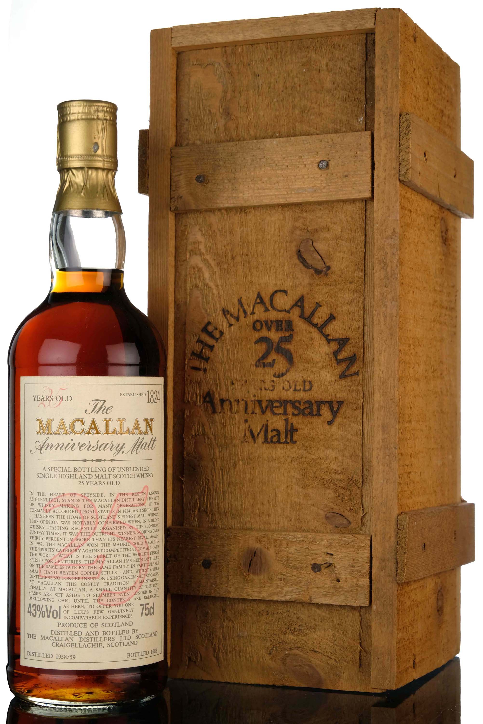 Macallan 1958/1959-1985 - 25 Year Old Anniversary Malt