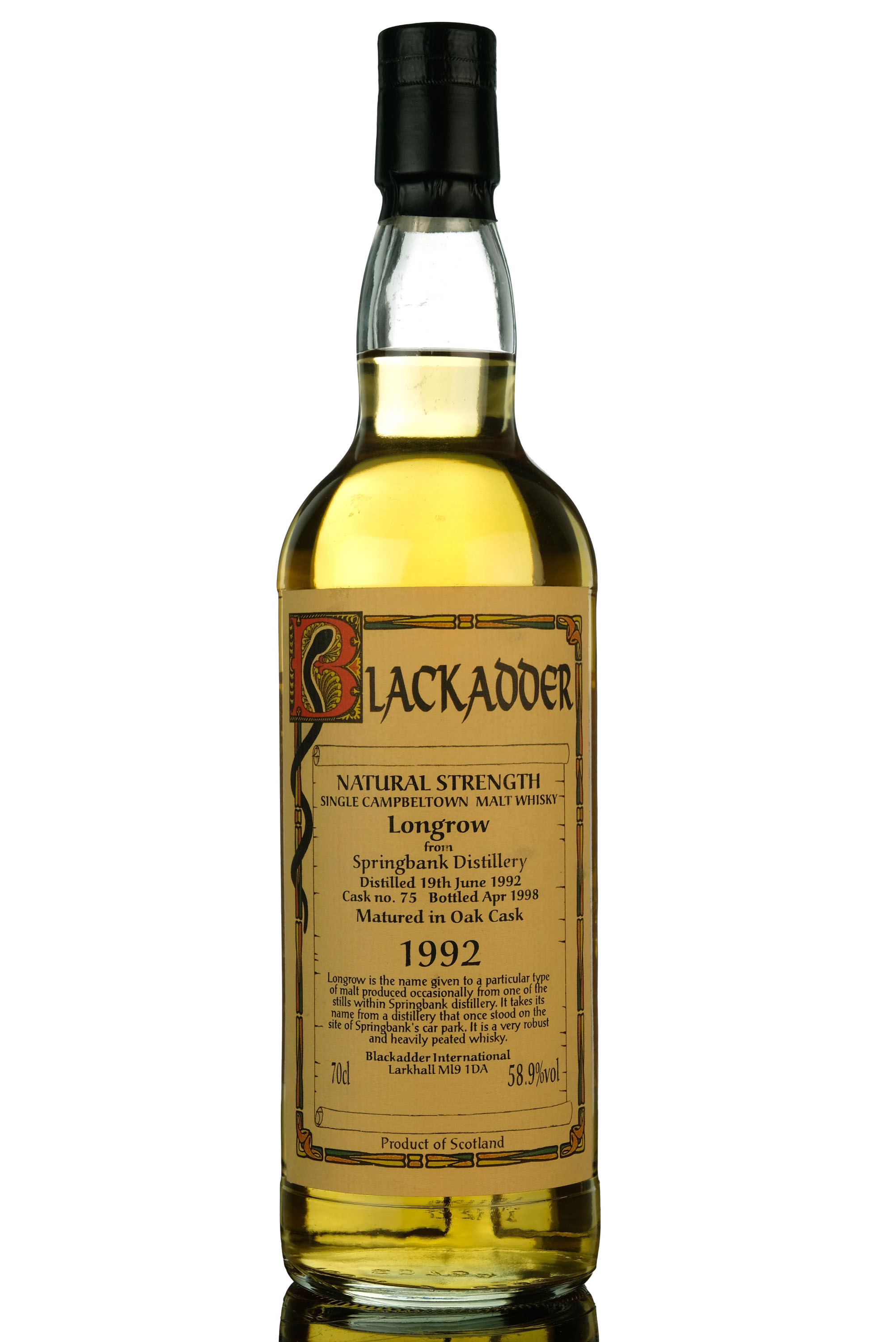 Longrow 1992-1998 - 5 Year Old - Blackadder - Single Cask 75