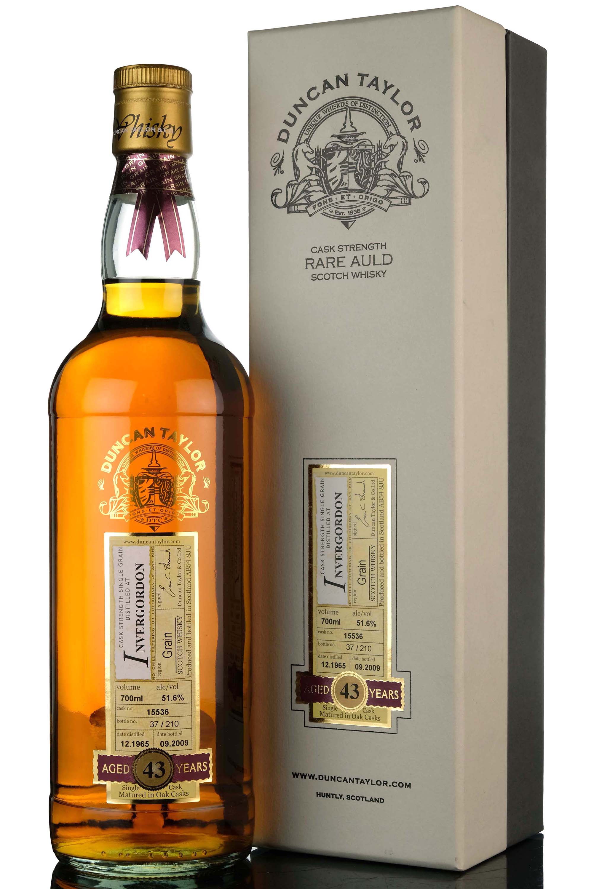 Invergordon 1965-2009 - 43 Year Old - Duncan Taylor - Rare Auld - Single Cask 15536