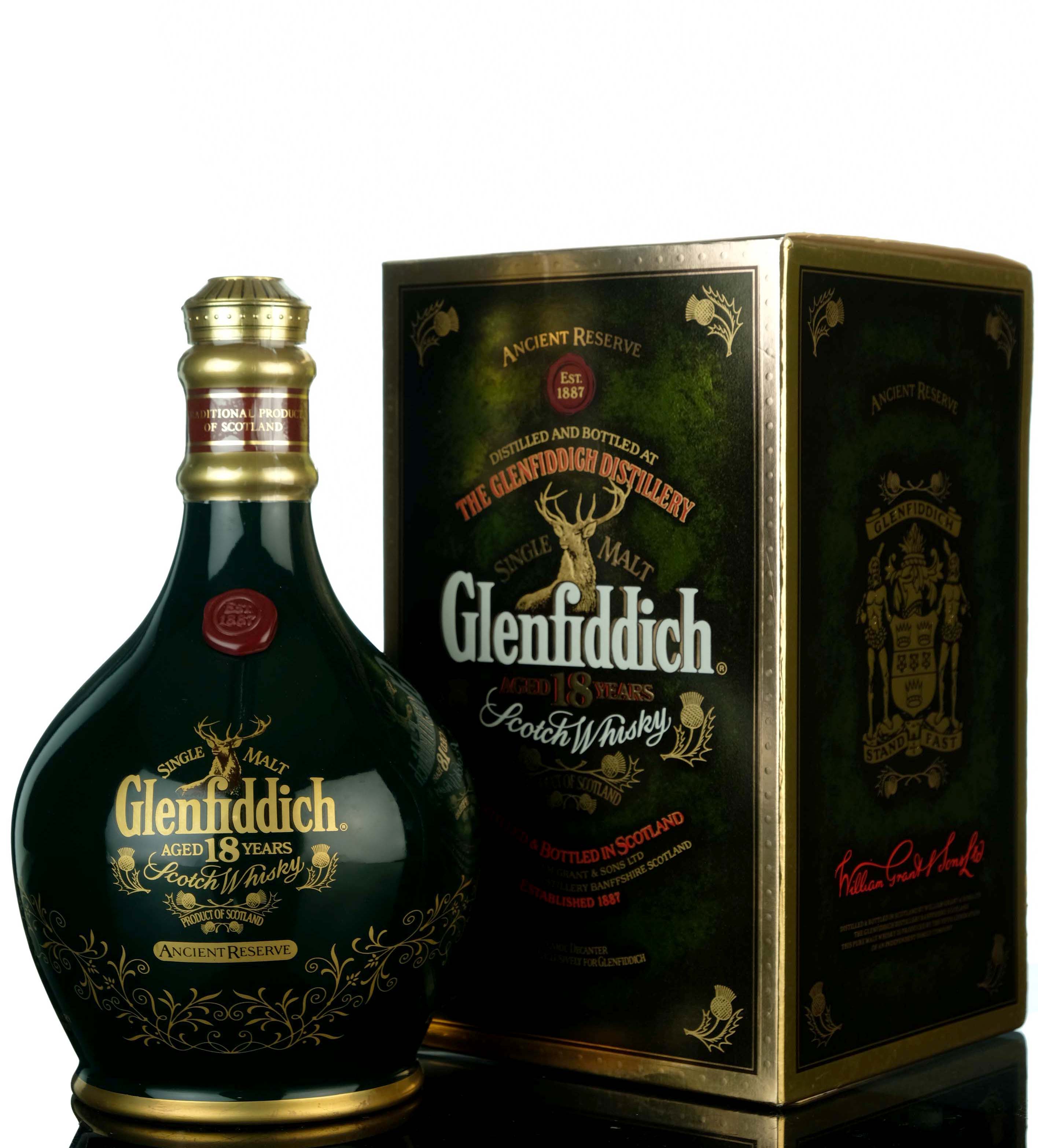 Glenfiddich 18 Year Old - Ancient Reserve - Green Ceramic - 1990s