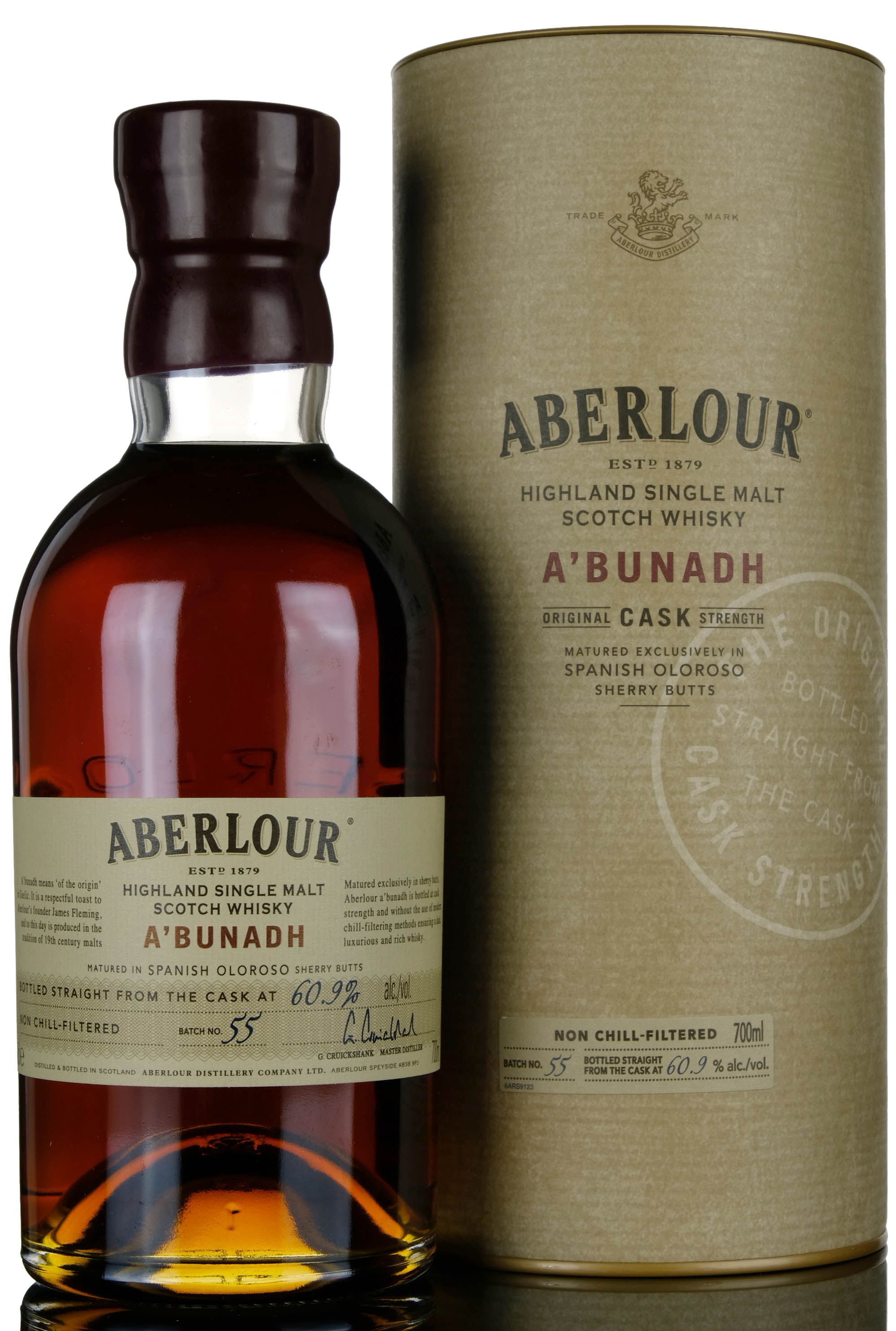 Aberlour A'Bunadh, Oloroso Sherry Cask, Batch No. 55, 2016, 60.9% whisky bottle