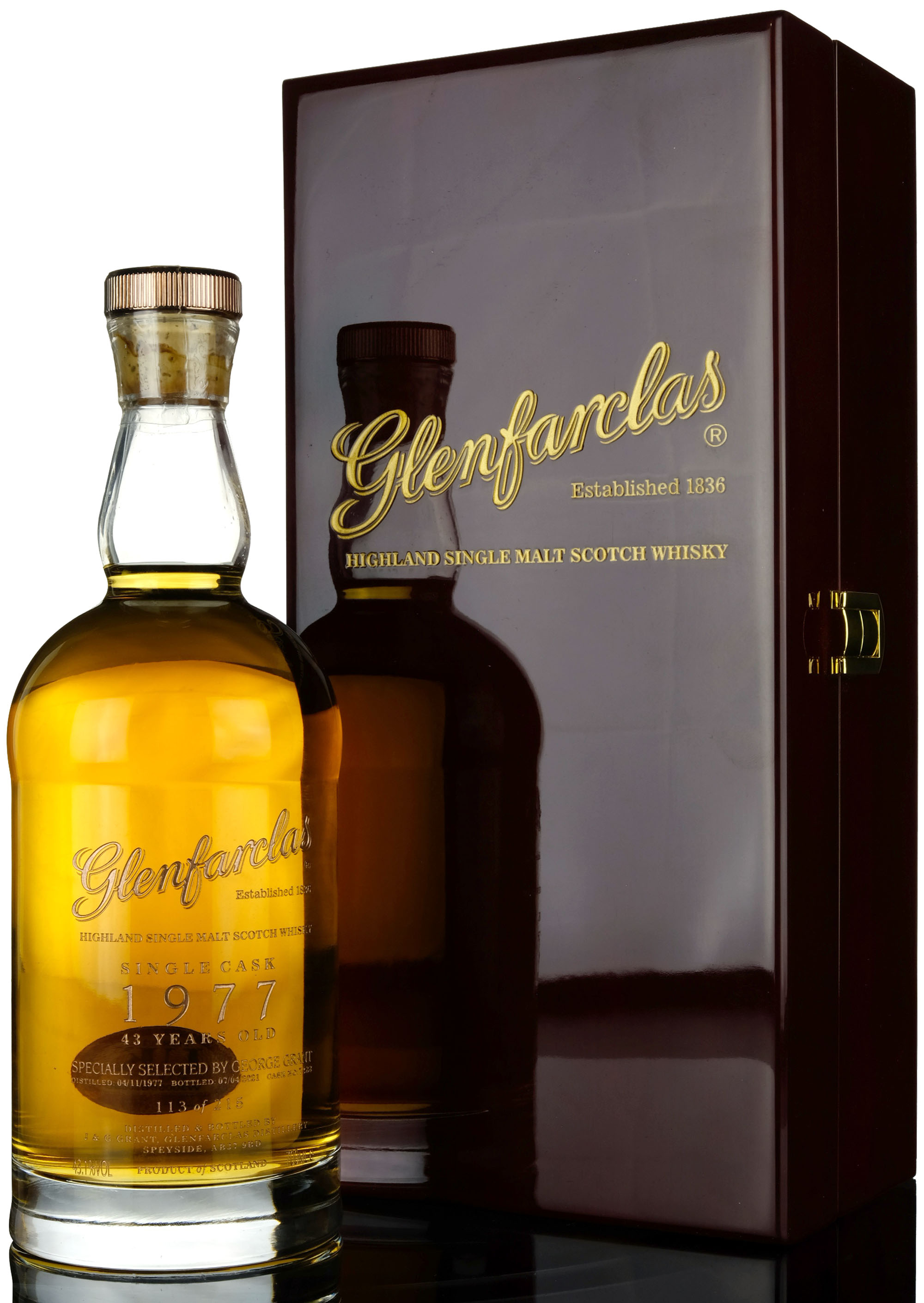 Glenfarclas 1977-2021 - 43 Year Old - Glencairn Crystal Decanter - Single Cask 7288