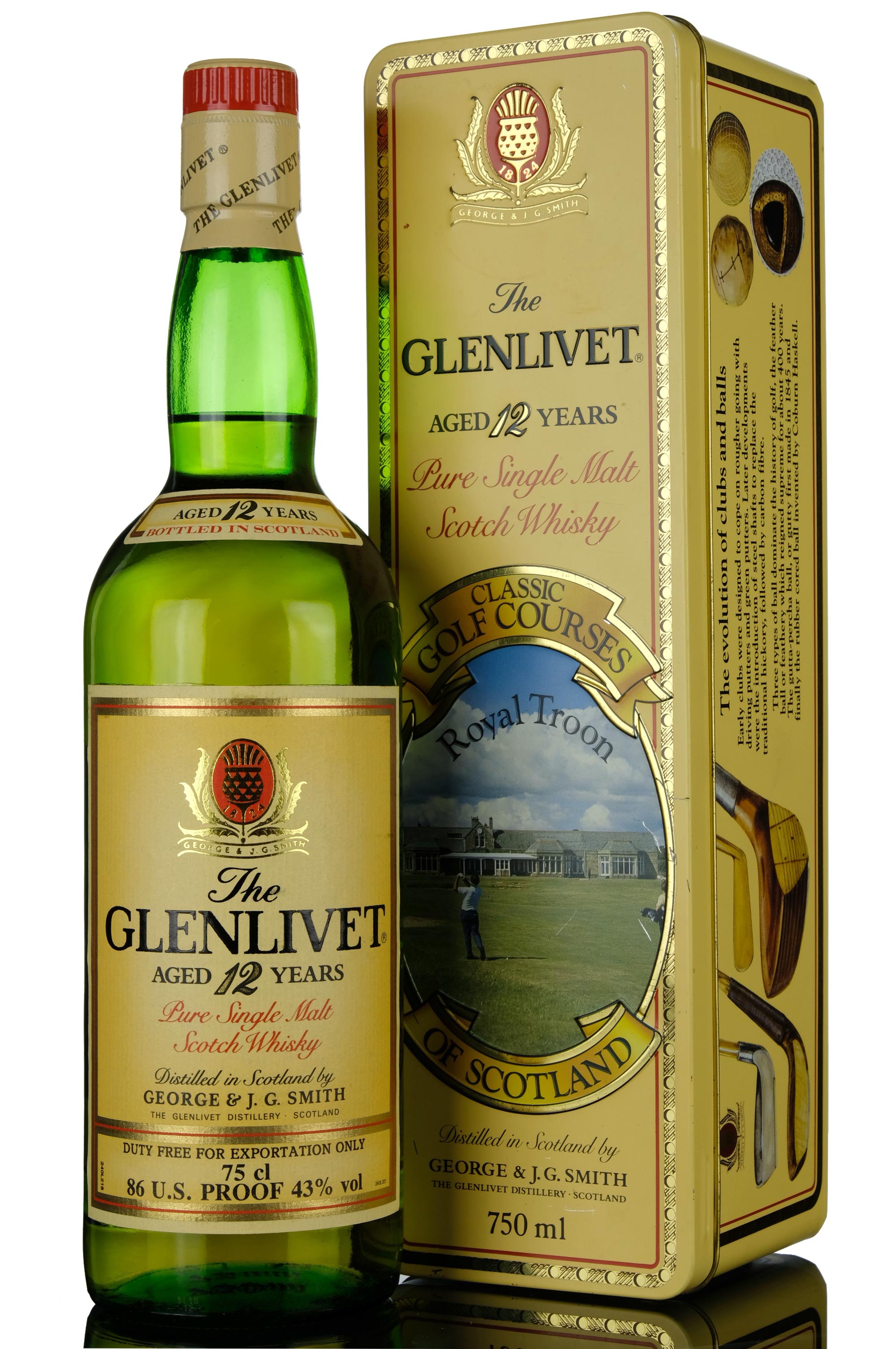 Glenlivet 12 Year Old - 1980s - Classic Golf Courses - Royal Troon - Limited Edition Tin
