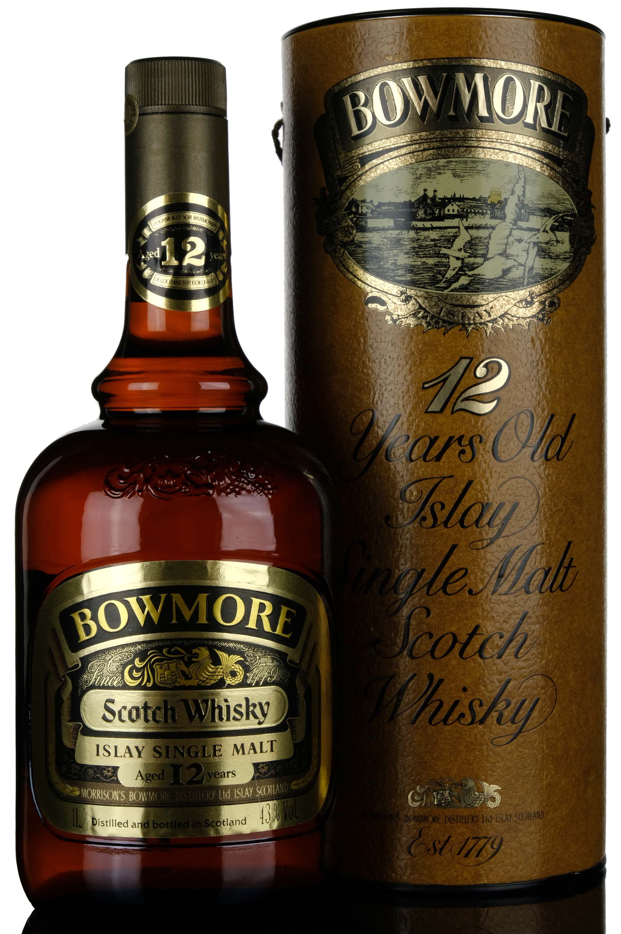 Bowmore 12 Year Old Dumpy - 1980s - 1 Litre