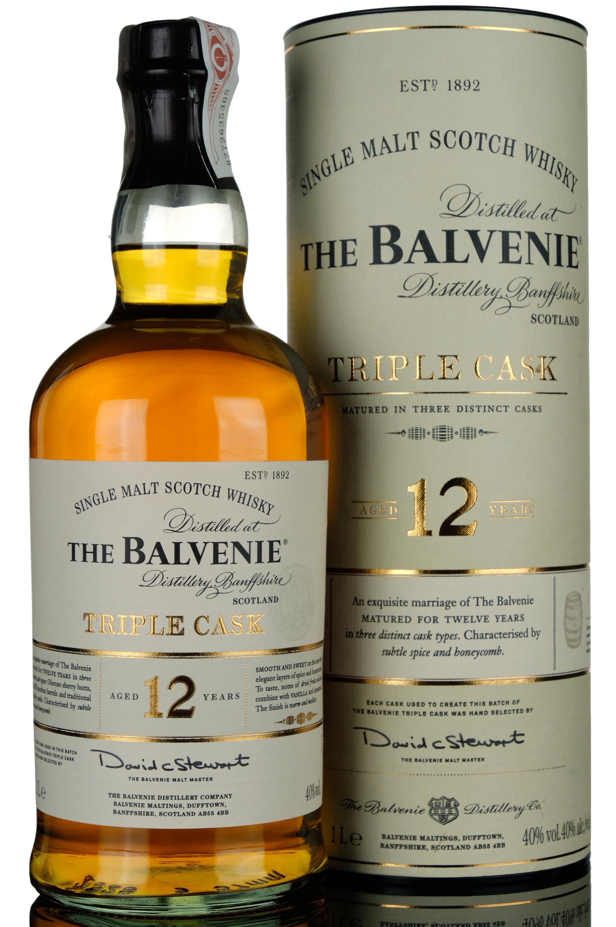 Balvenie 12 Year Old Triple Cask, 1000ml, 40% whisky bottle