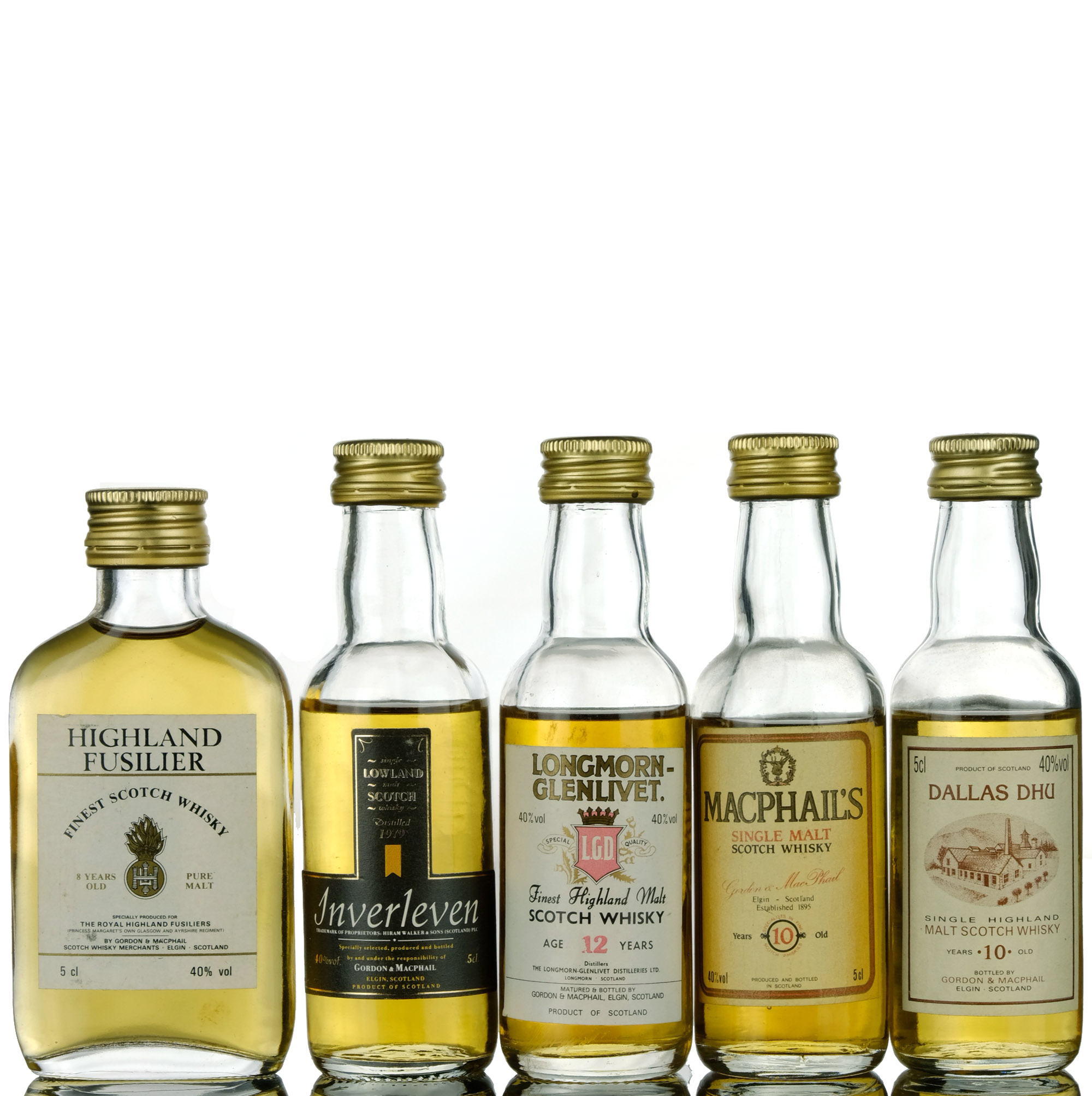 5 x Gordon & MacPhail Miniatures