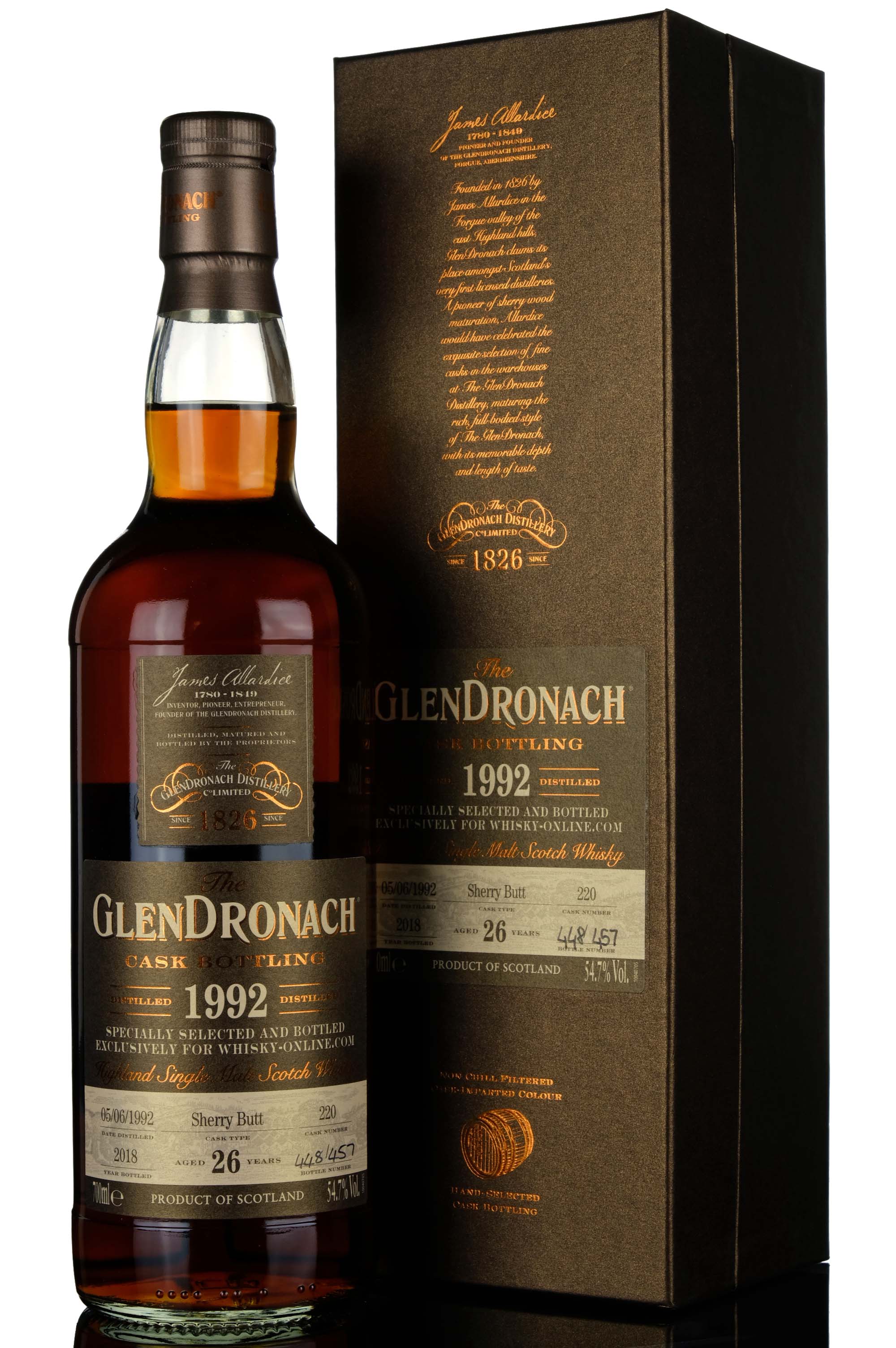Glendronach 1992-2018 - 26 Year Old - Single Cask 220 - Whisky-Online Exclusive