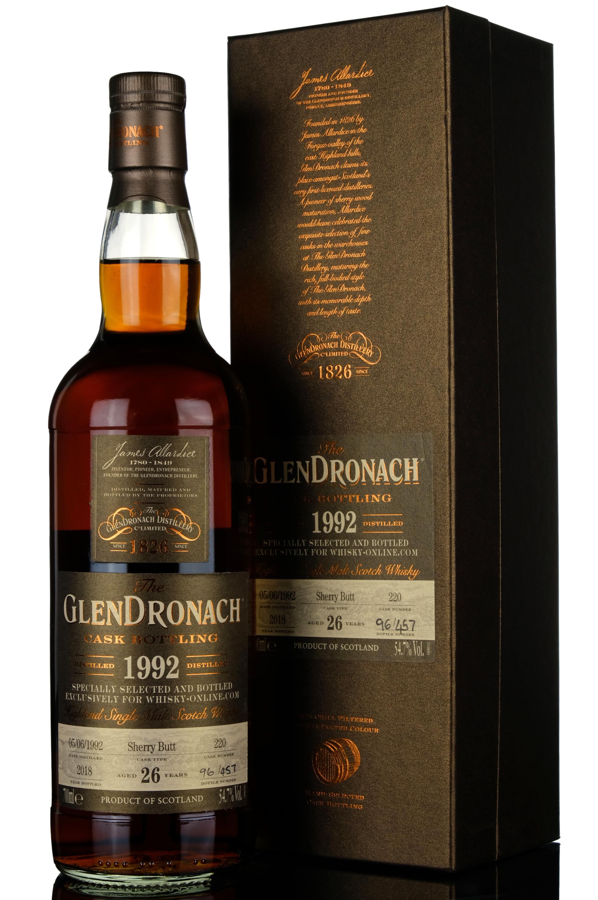 Glendronach 1992-2018 - 26 Year Old - Single Cask 220 - Whisky-Online Exclusive