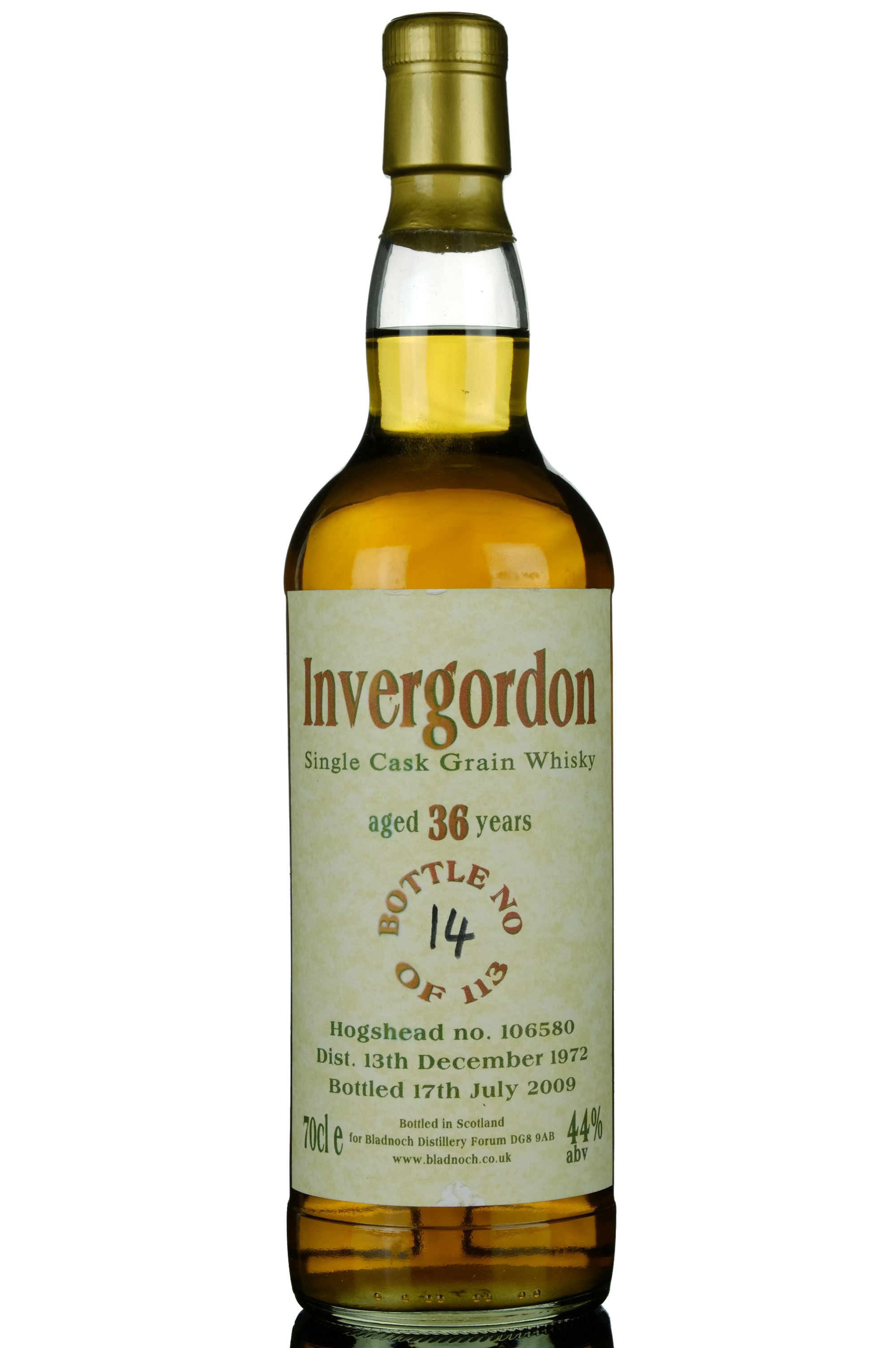Invergordon 19722009  36 Year Old  Bladnoch Forum  Single Cask 106580