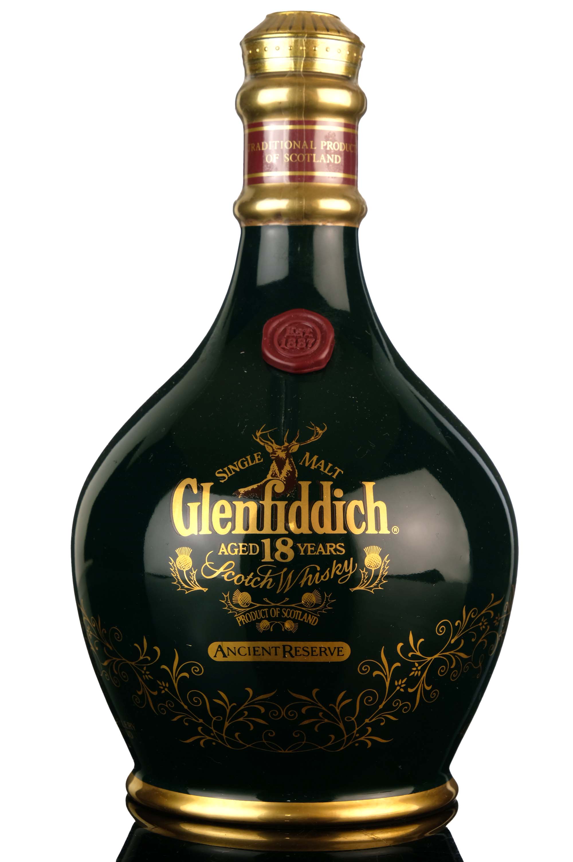 Glenfiddich 18 Year Old - Ancient Reserve - Green Ceramic - 1990s