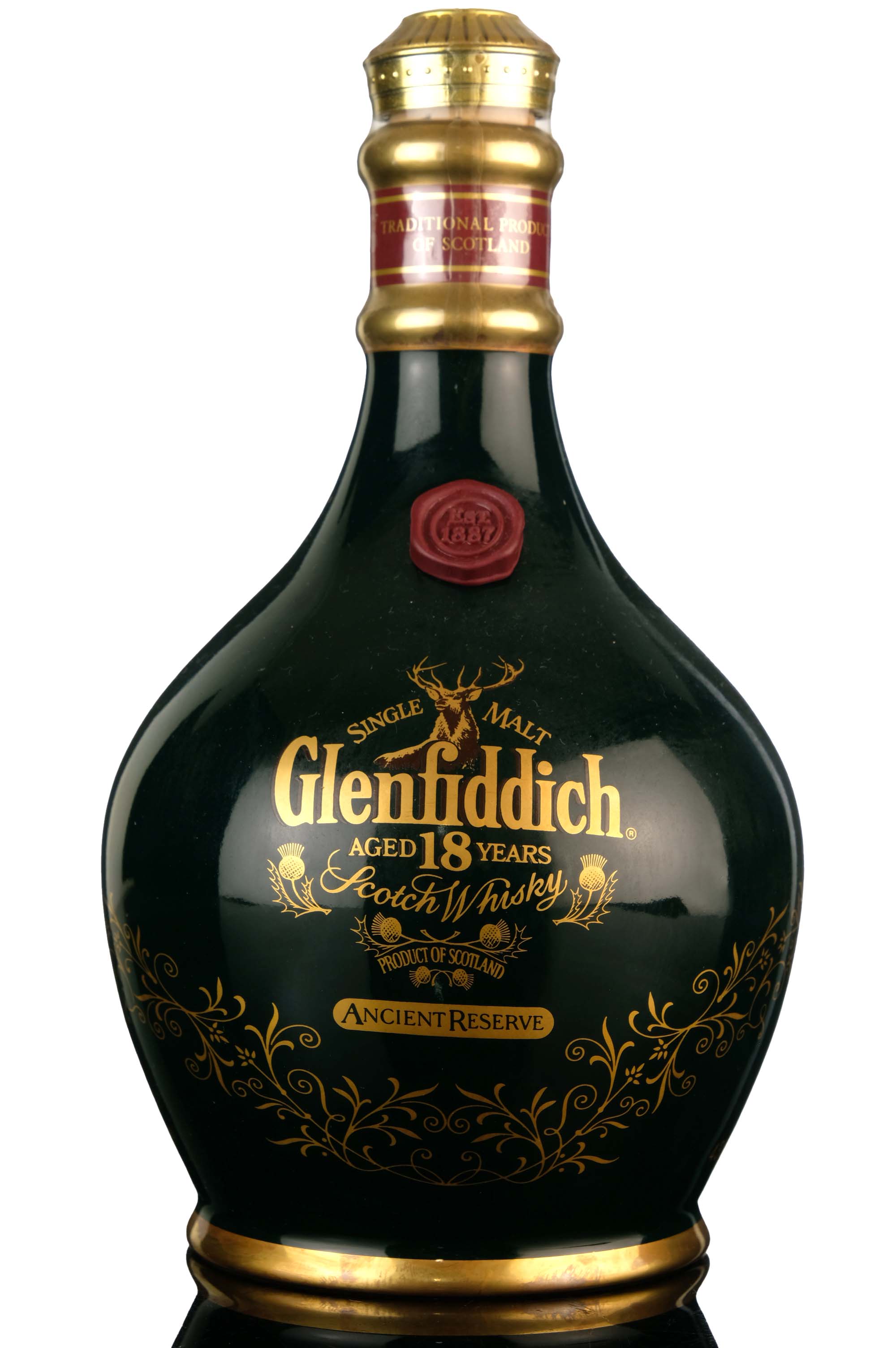 Glenfiddich 18 Year Old - Ancient Reserve - Green Ceramic - 1990s