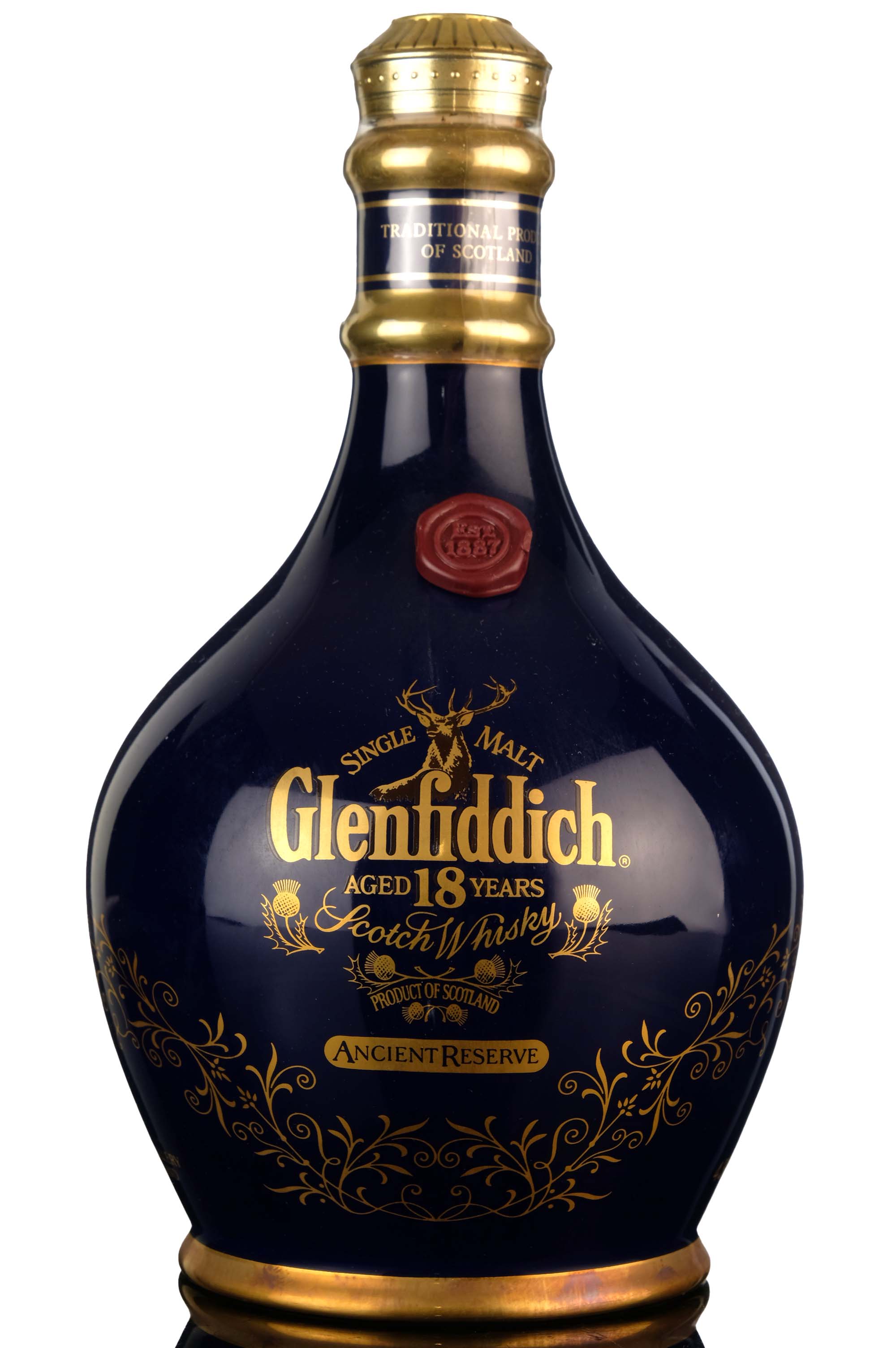 Glenfiddich 18 Year Old - Ancient Reserve - Blue Ceramic - 1990s