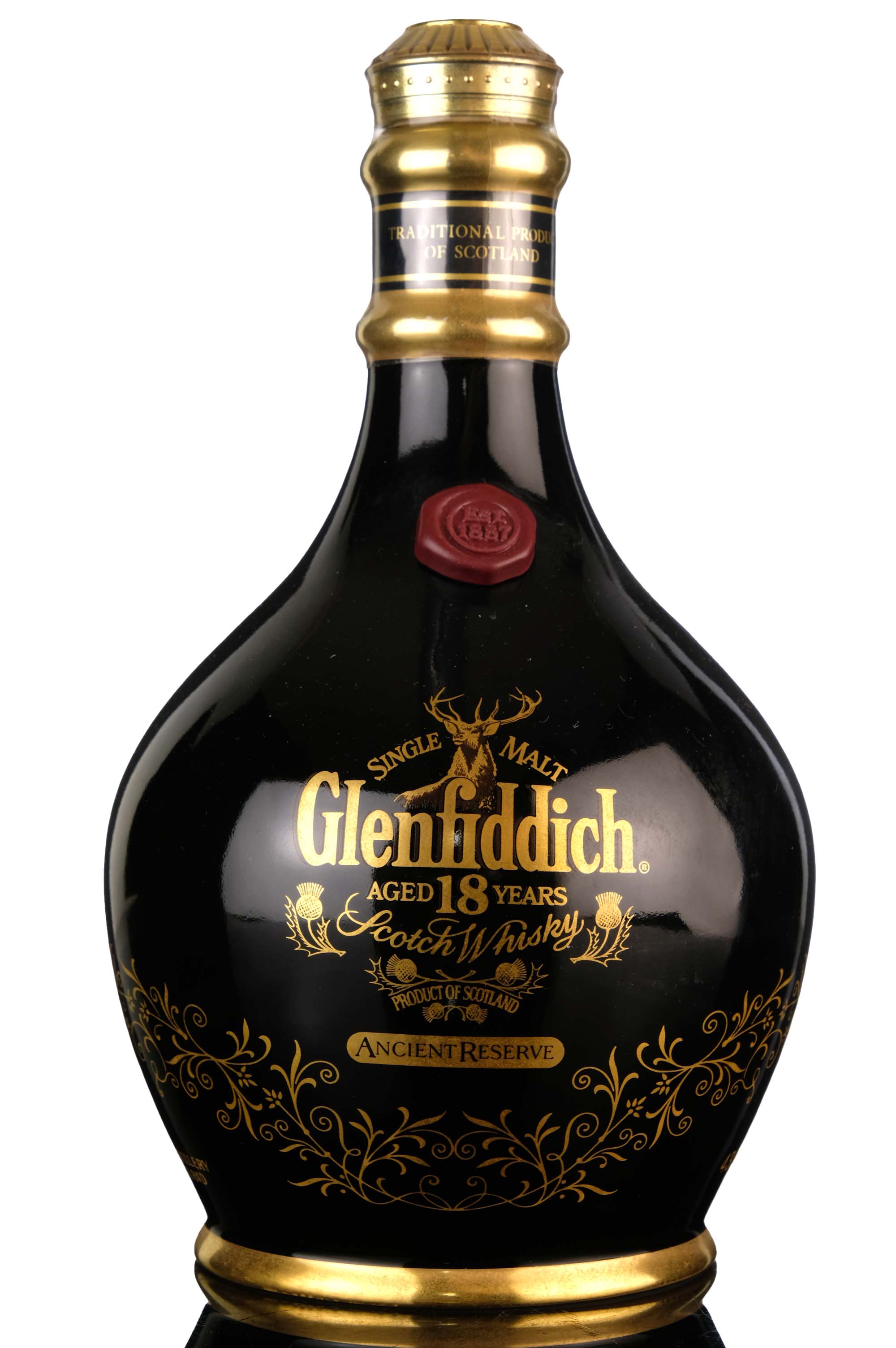 Glenfiddich 18 Year Old - Ancient Reserve - Black Ceramic - 1990s