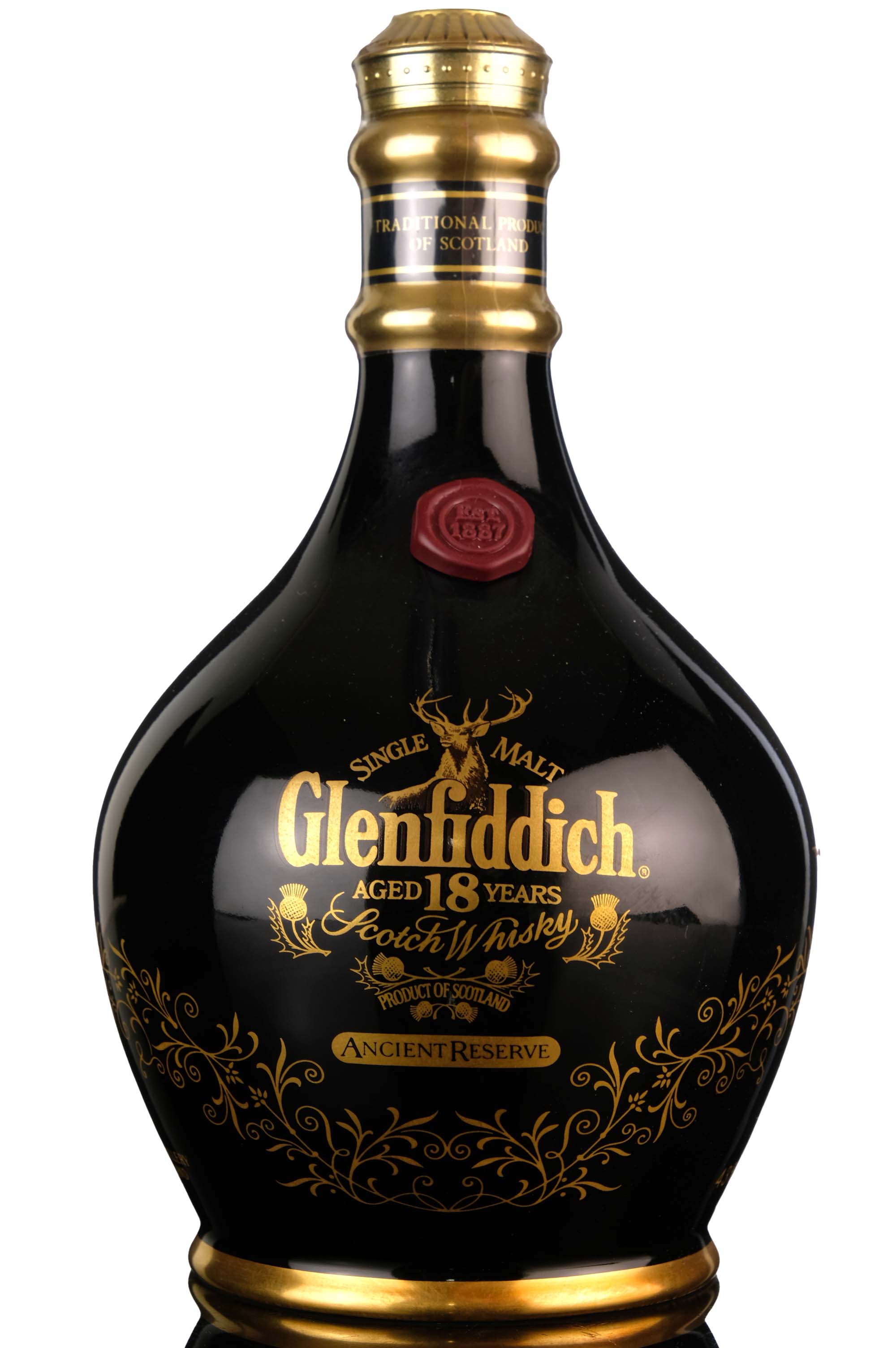 Glenfiddich 18 Year Old - Ancient Reserve - Black Ceramic - 1990s