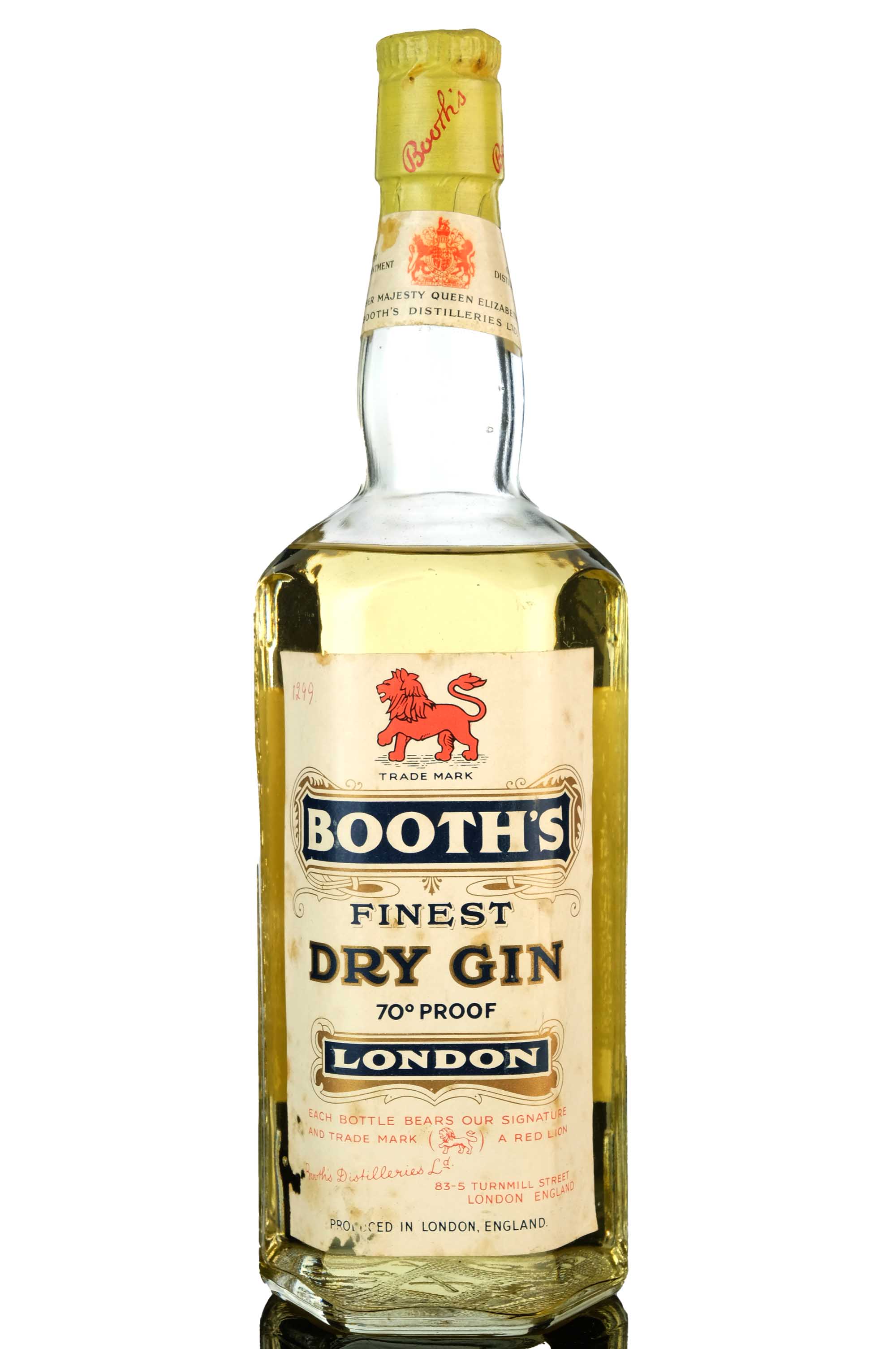 Booths Finest Dry Gin - Bottled 1956