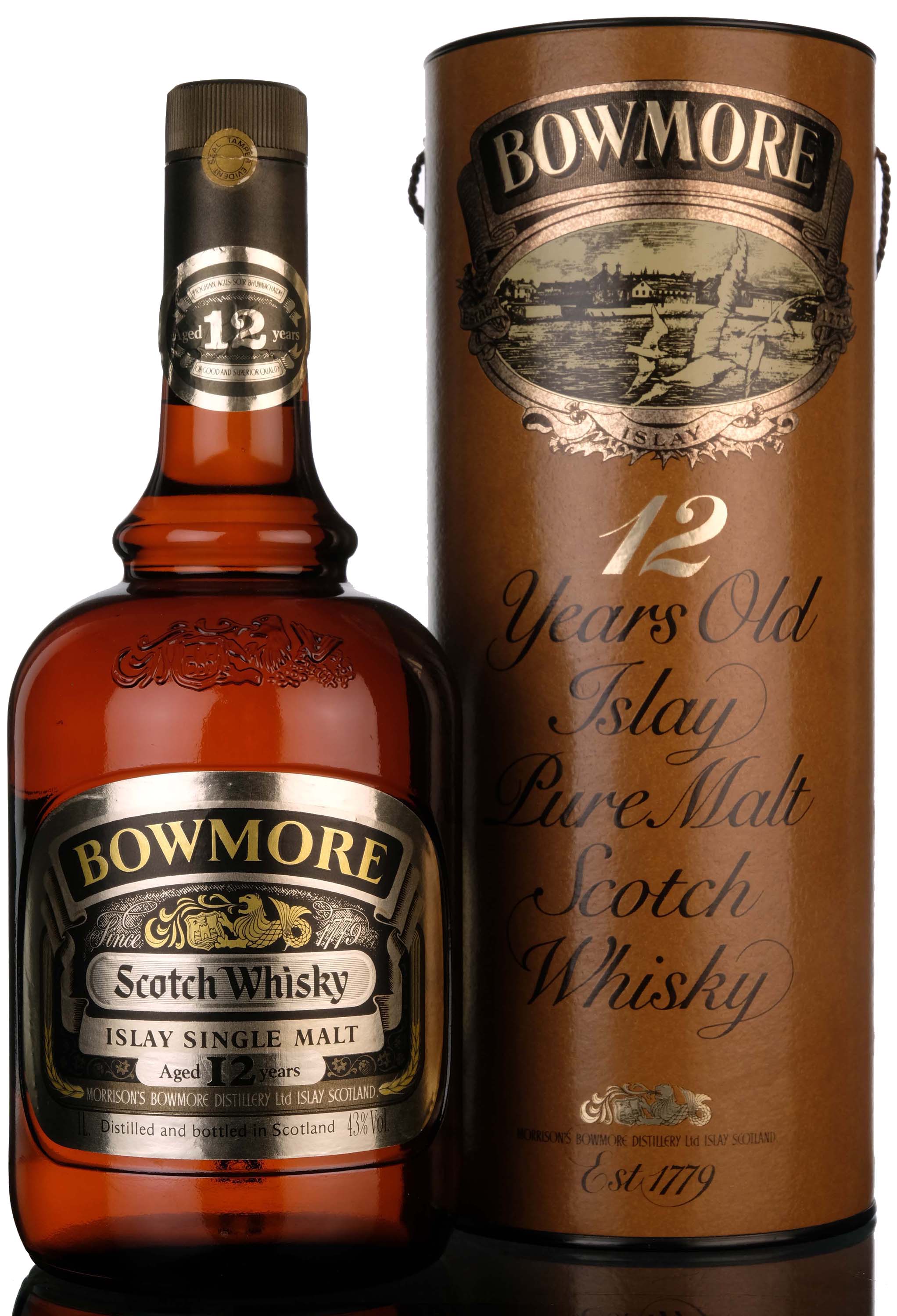 Bowmore 12 Year Old Dumpy - 1980s - 1 Litre