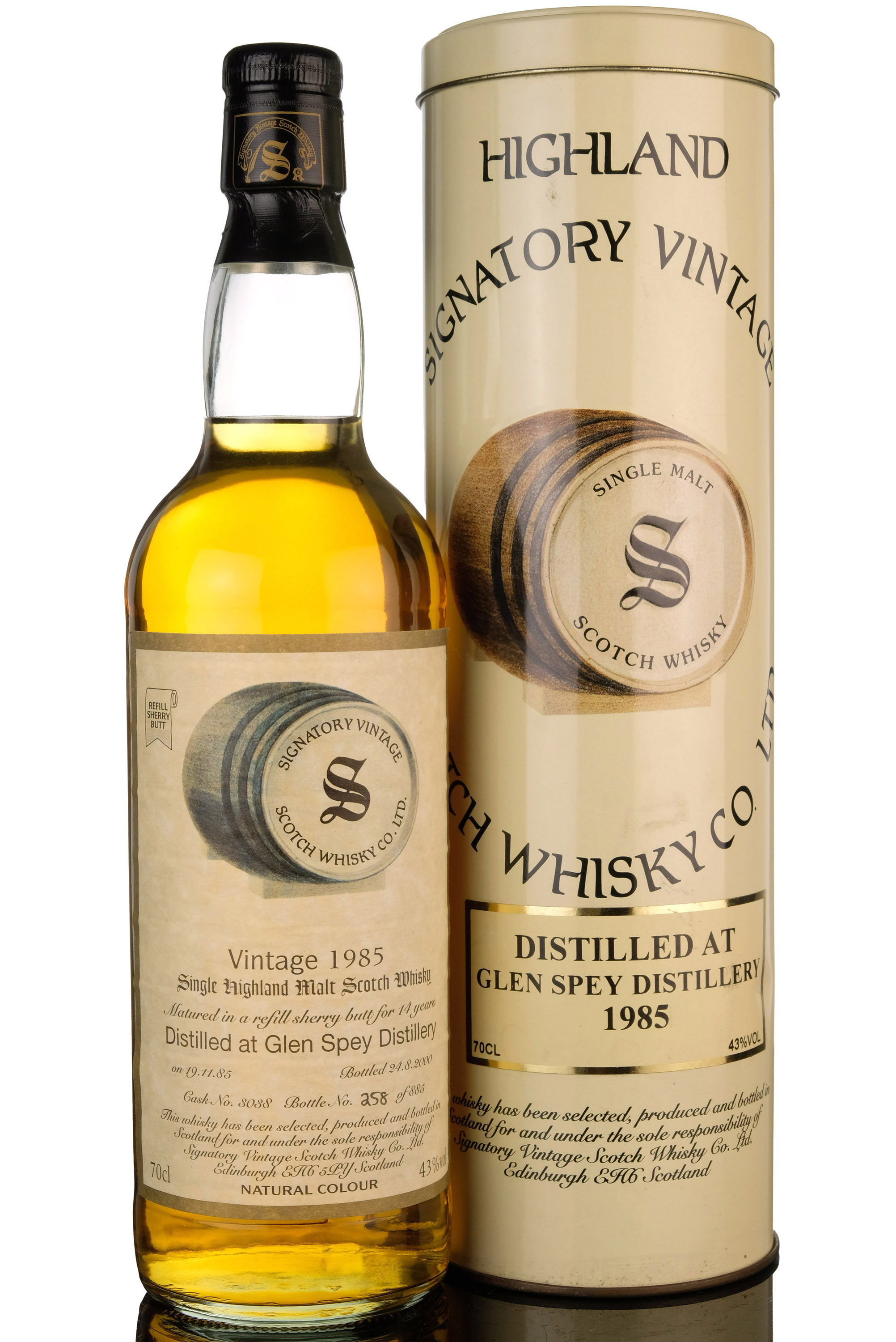 Glen Spey 1985-2000 - 14 Year Old - Signatory Vintage - Single Cask 3038