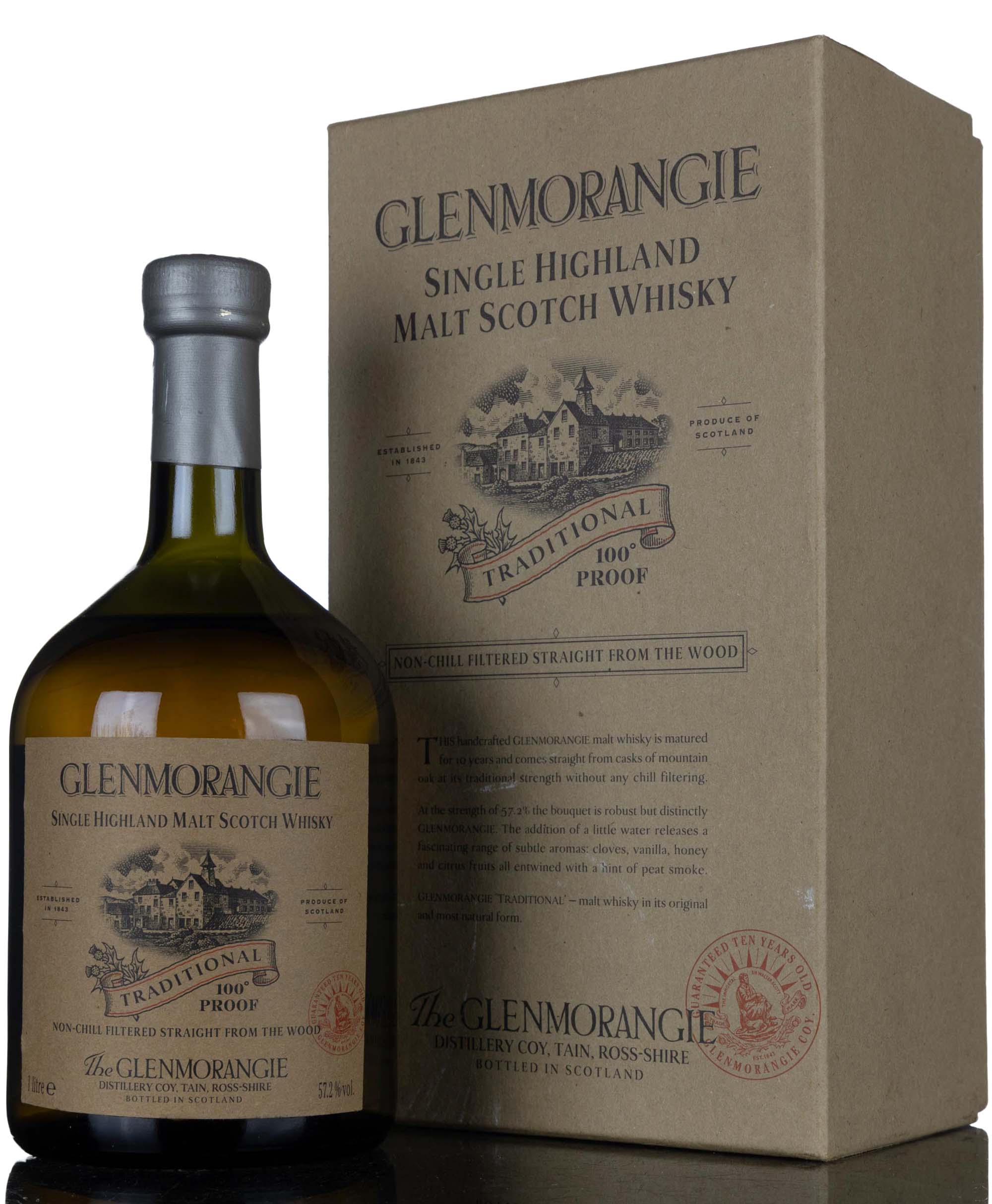 Glenmorangie 10 Year Old - Traditional - Early 2000s - 100 Proof - 1 Litre