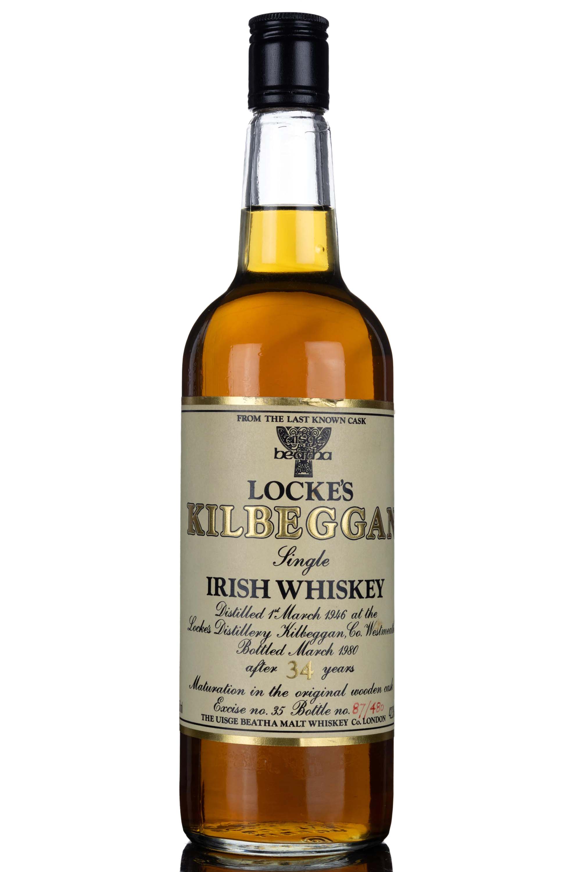 Lockes Kilbeggan 1946-1980 - 34 Year Old - Last Known Cask