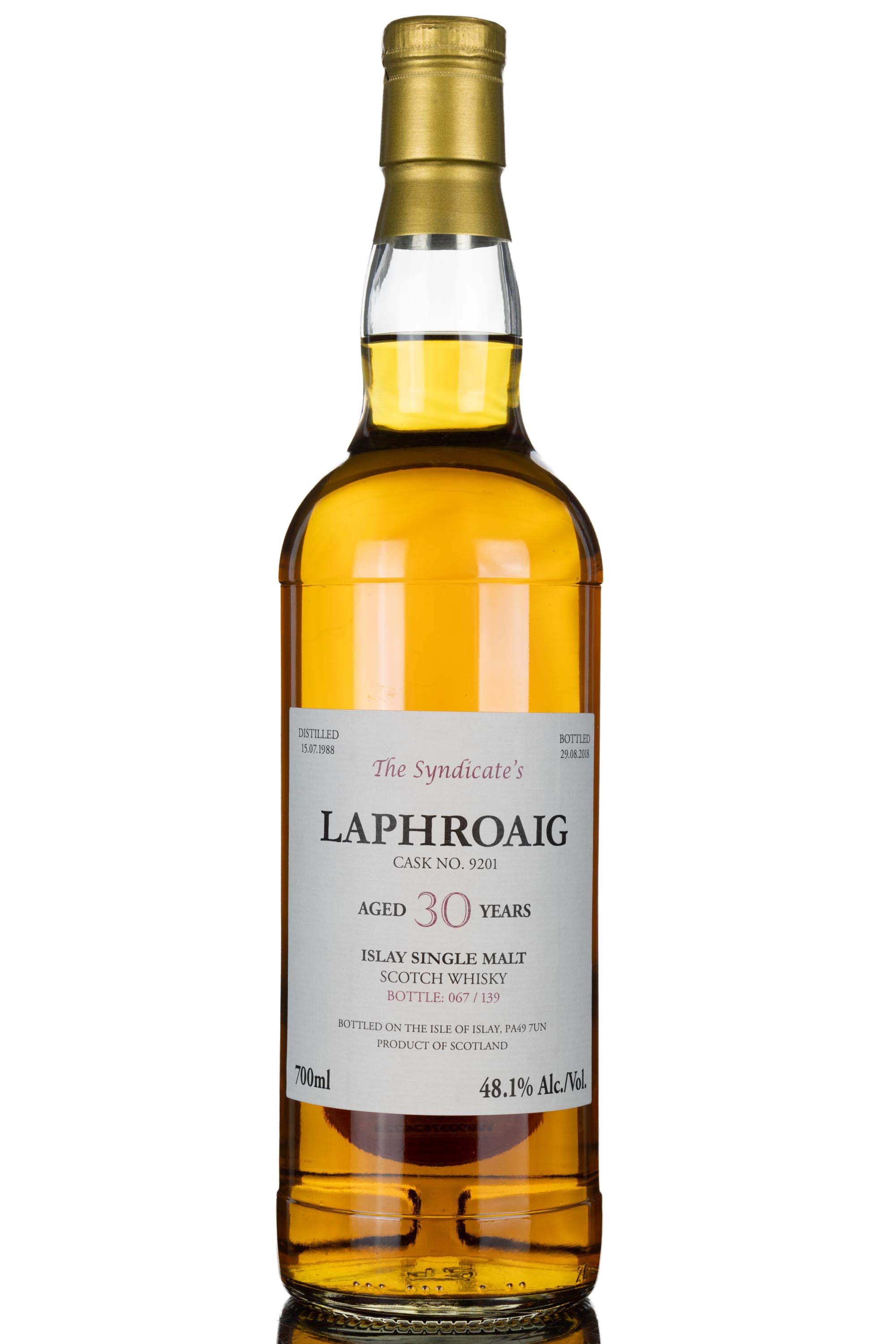 Laphroaig 1988-2018 - 30 Year Old - The Syndicates - Single Cask 9201