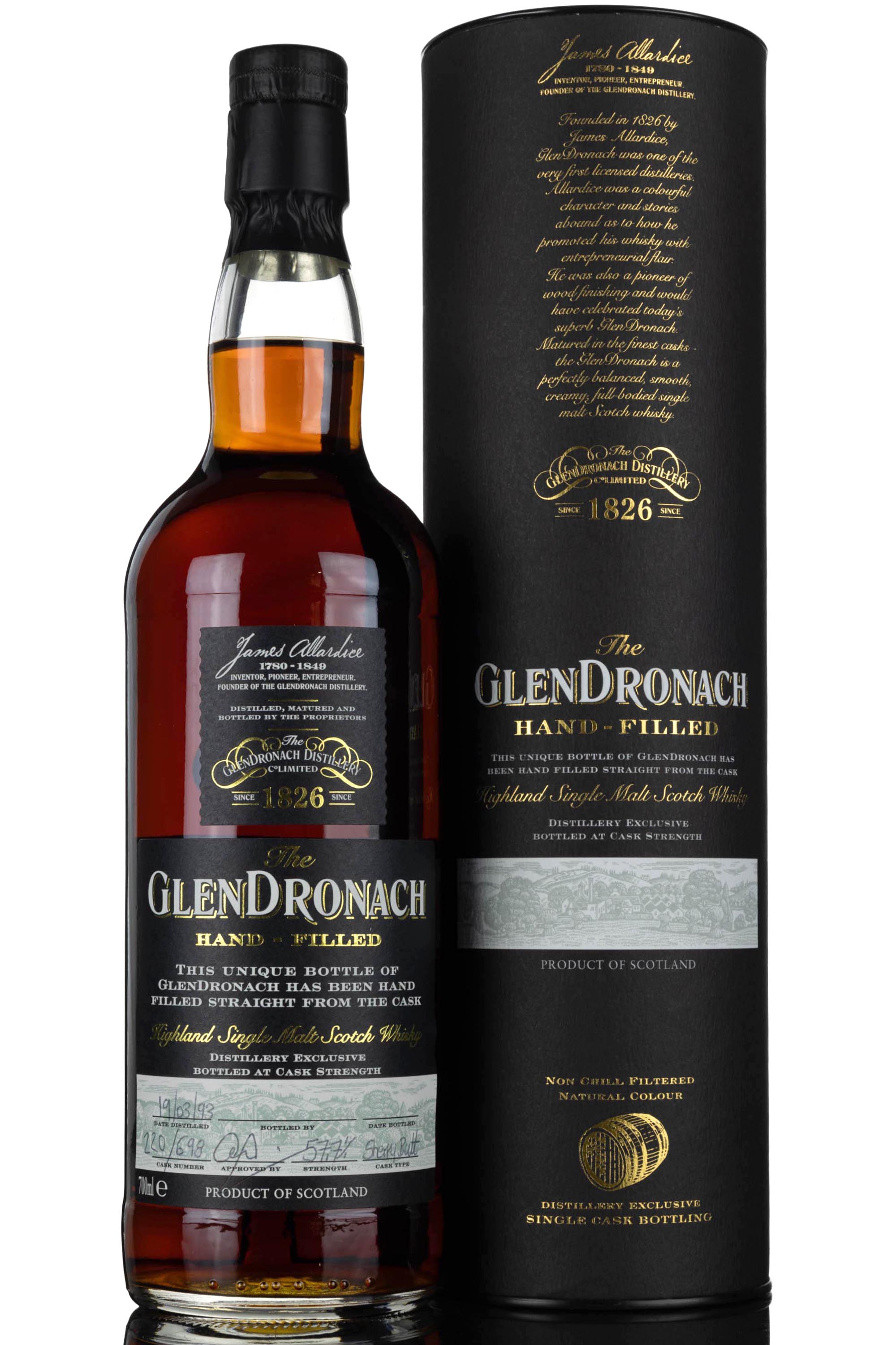 Glendronach 1993-2018 - 25 Year Old - Single Cask 698 - Hand Filled