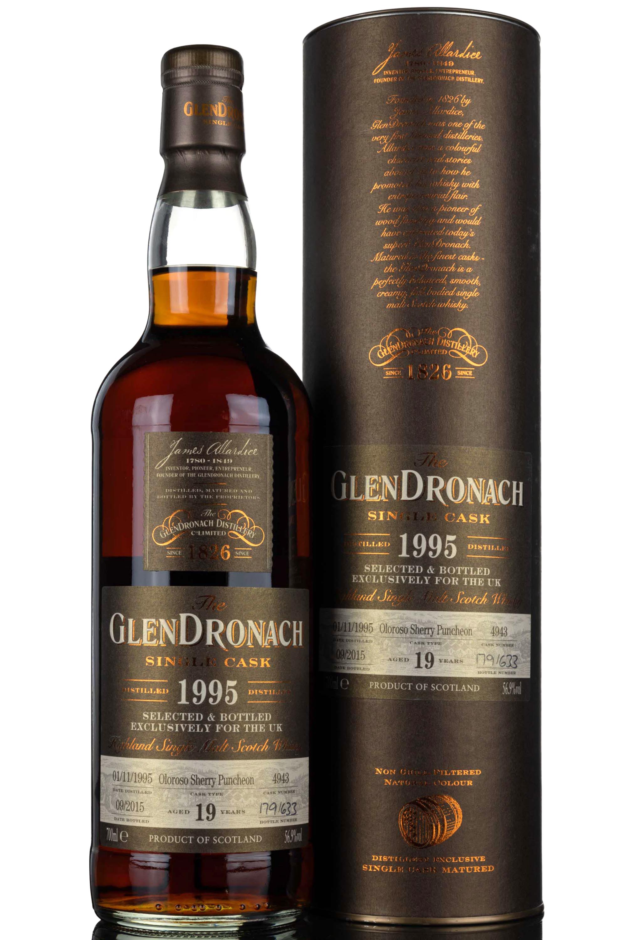 Glendronach 1995-2015 - 19 Year Old - Single Cask 4943 - UK Exclusive