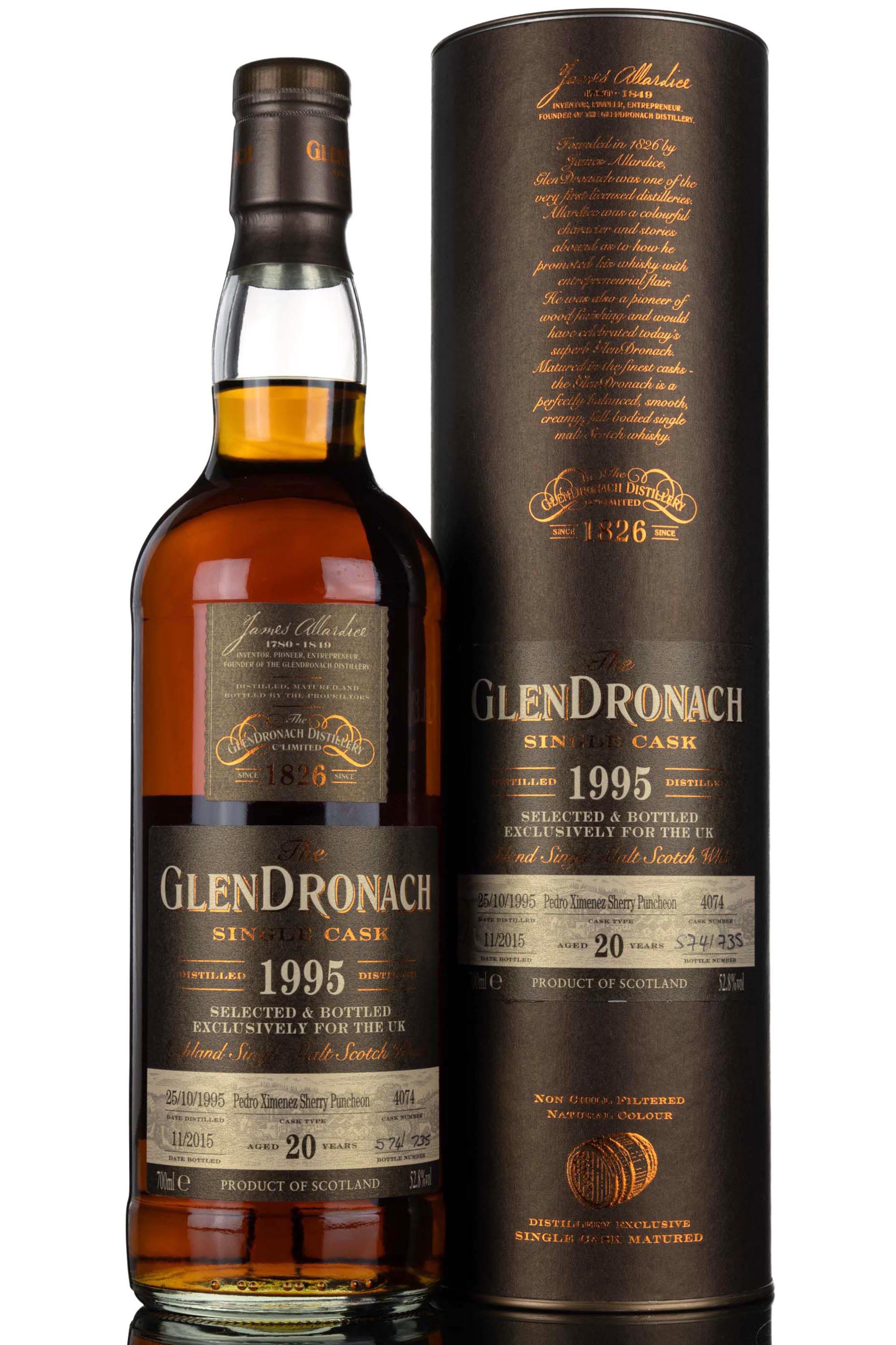 Glendronach 1995-2015 - 20 Year Old - Single Cask 4074 - UK Exclusive