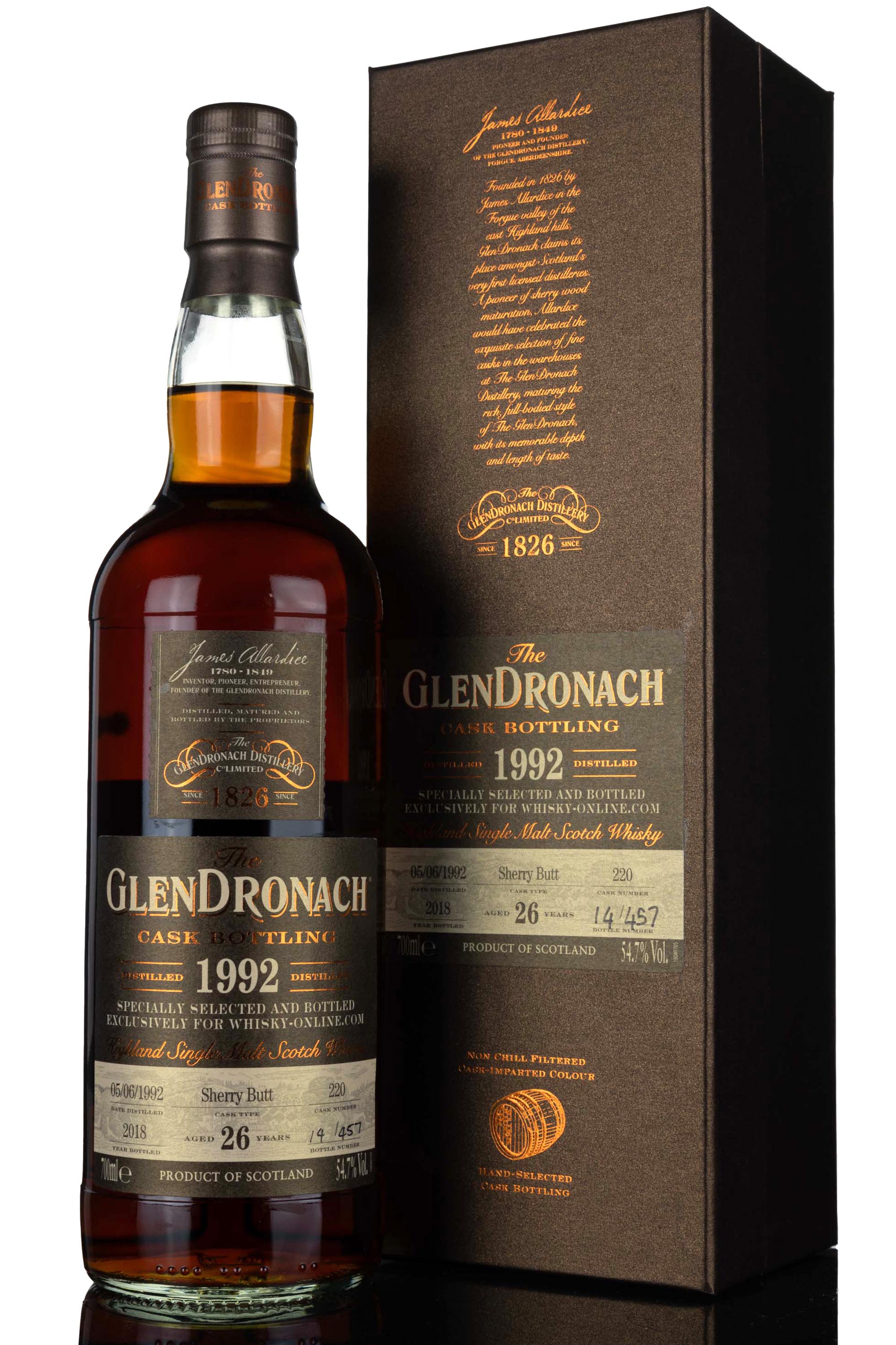 Glendronach 1992-2018 - 26 Year Old - Single Cask 220 - Whisky-Online Exclusive